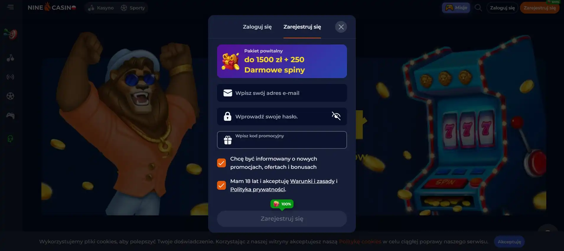 Bonus dla nowych graczy PL w Nine Casino – szczegóły oferty