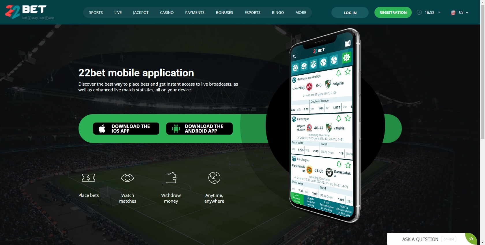 22 Bet Casino (Mirror) App