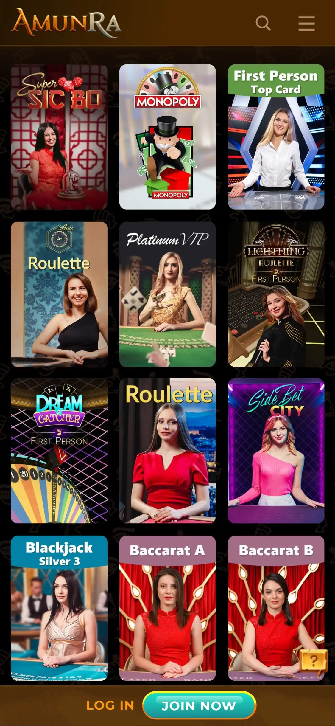 Amunra Casino Mobile Live Dealer Games Review