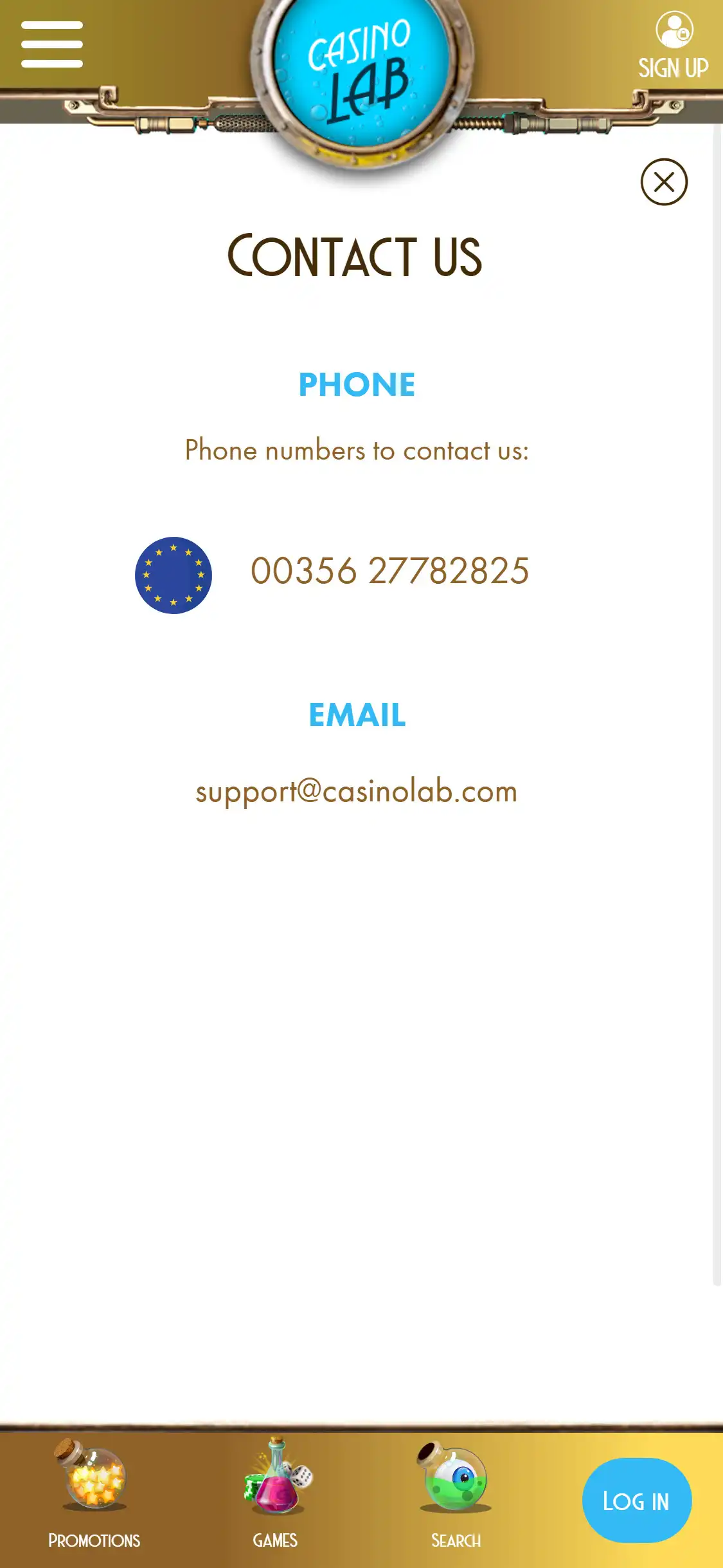 Casino Lab Mobile Support Review