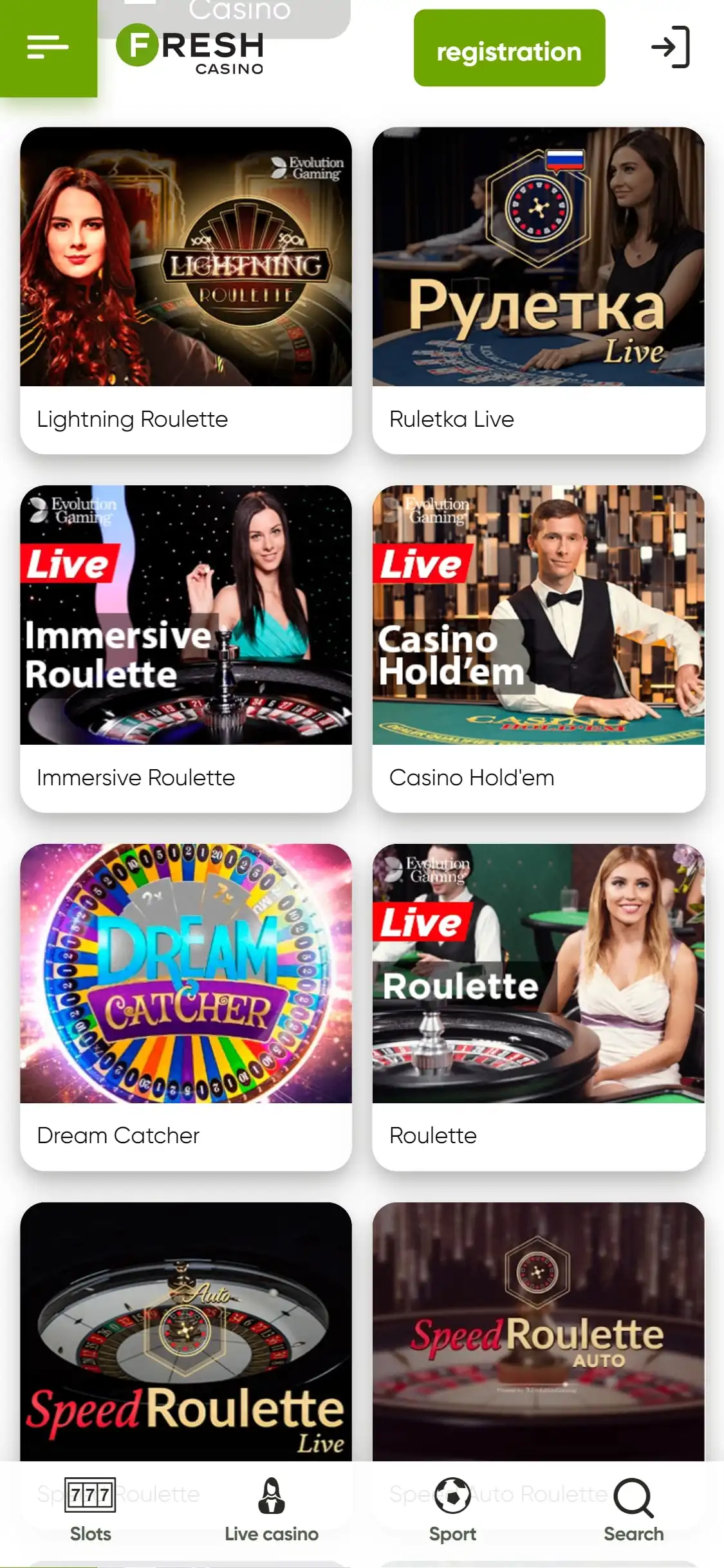 Fresh Casino Mobile Live Dealer Games Review