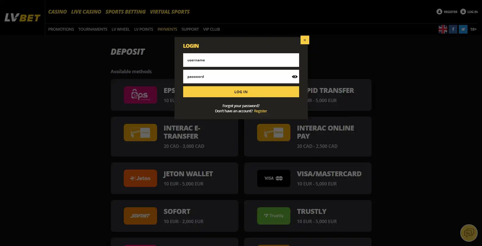 LV BET Login