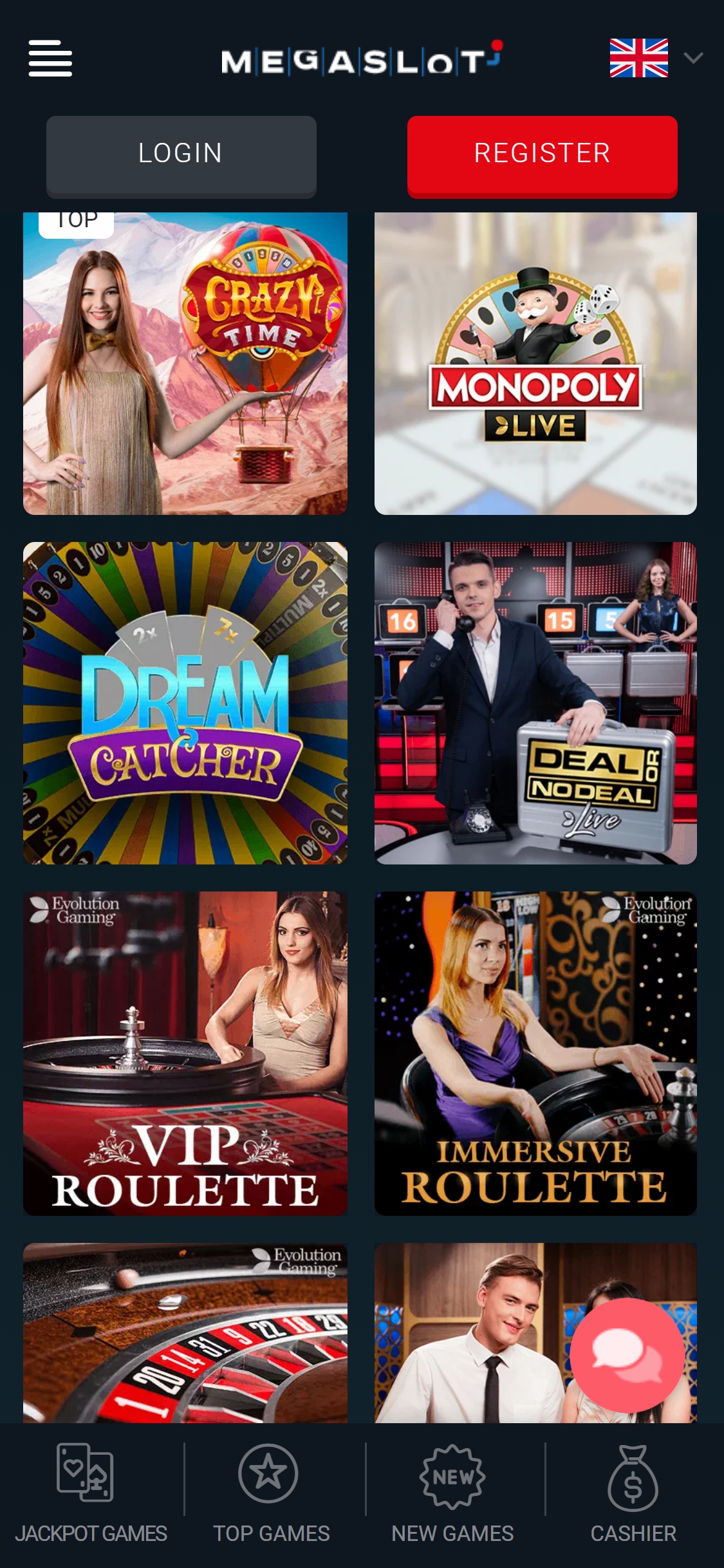 Megaslot Casino Mobile Live Dealer Games Review