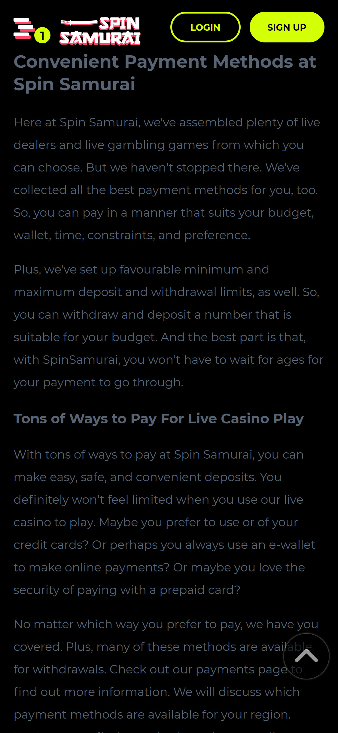 Spin Samurai Mobile Payment Methods Review