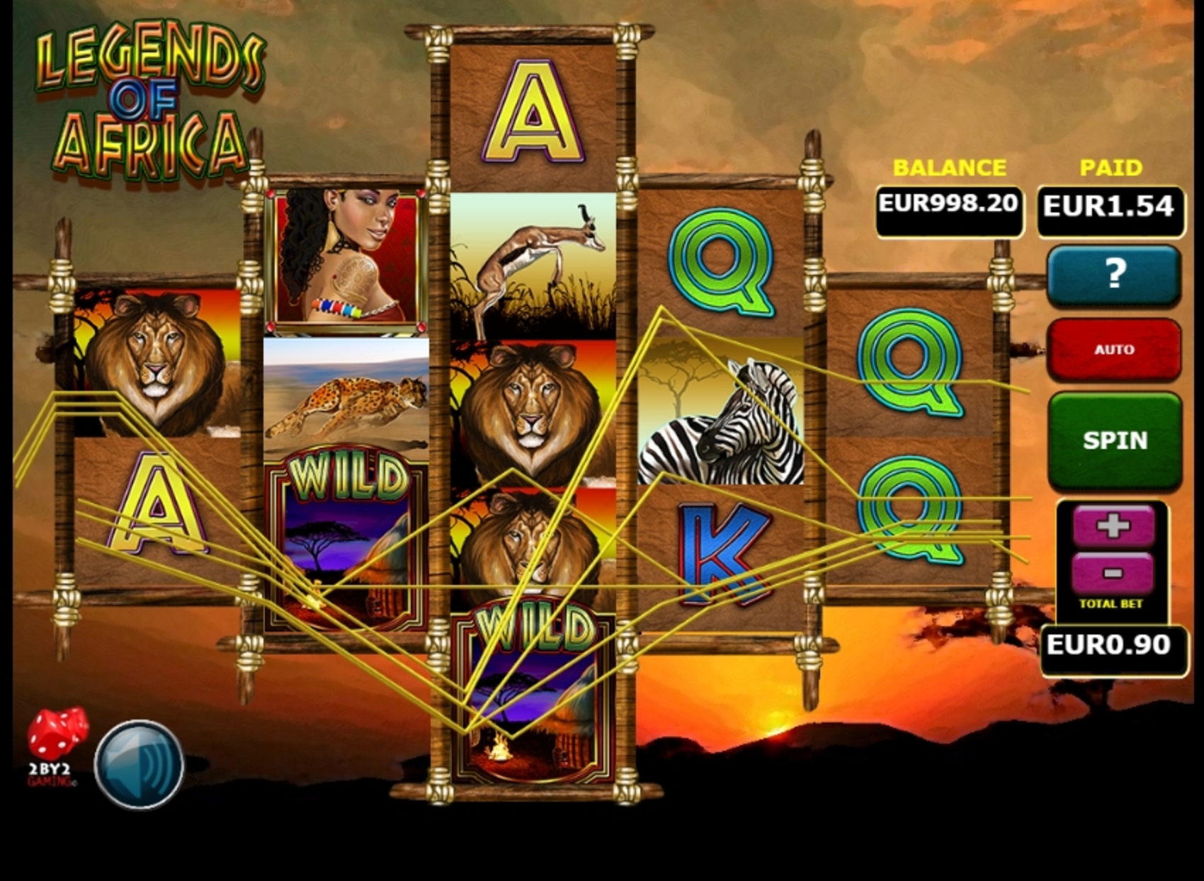 Win Money in Legends of Africa Free Slot Game by 2 By 2 Gaming