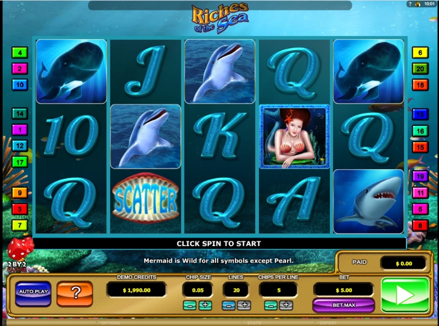 Reels in Riches of the Sea Slot Game by 2 By 2 Gaming