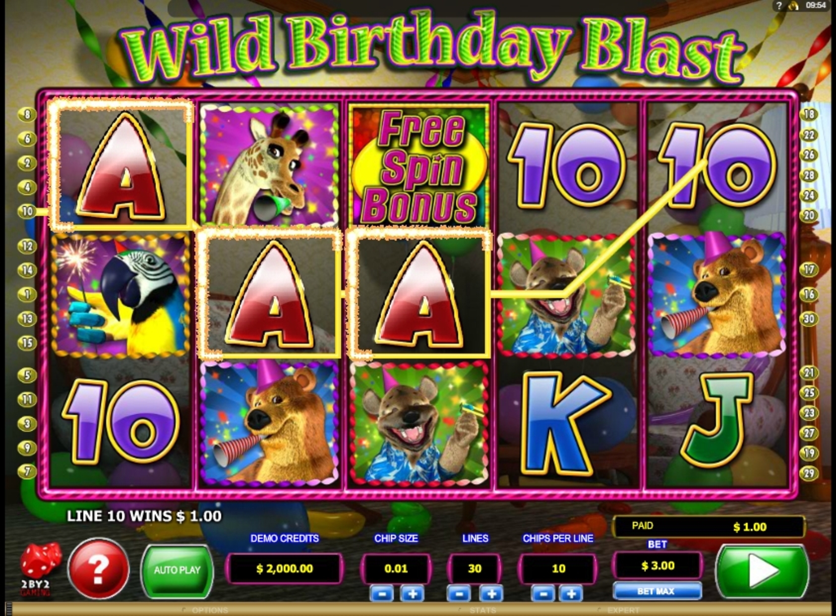 Win Money in Wild Birthday Blast Free Slot Game by 2 By 2 Gaming