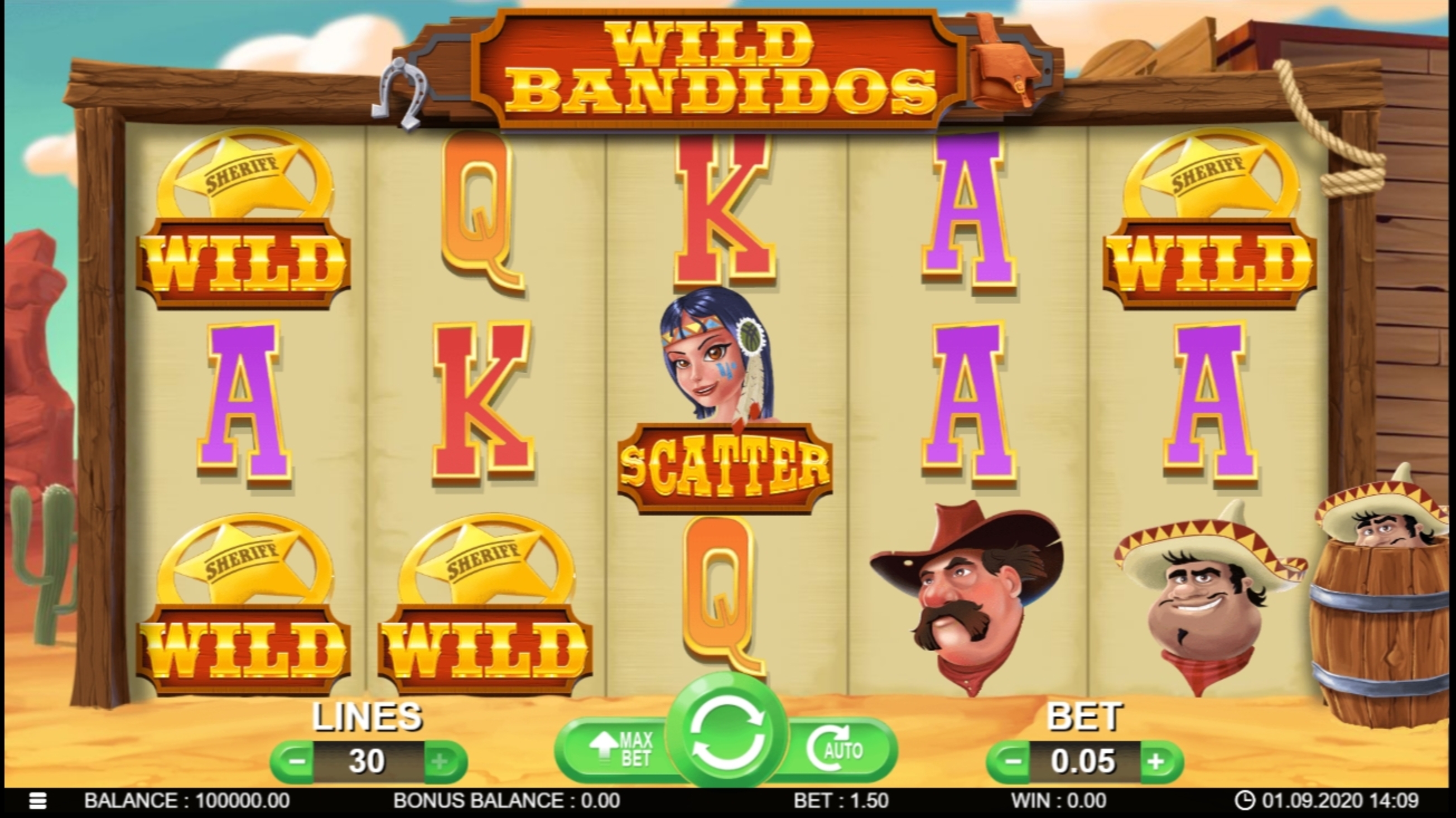 Reels in Wild Bandidos Slot Game by 7mojos