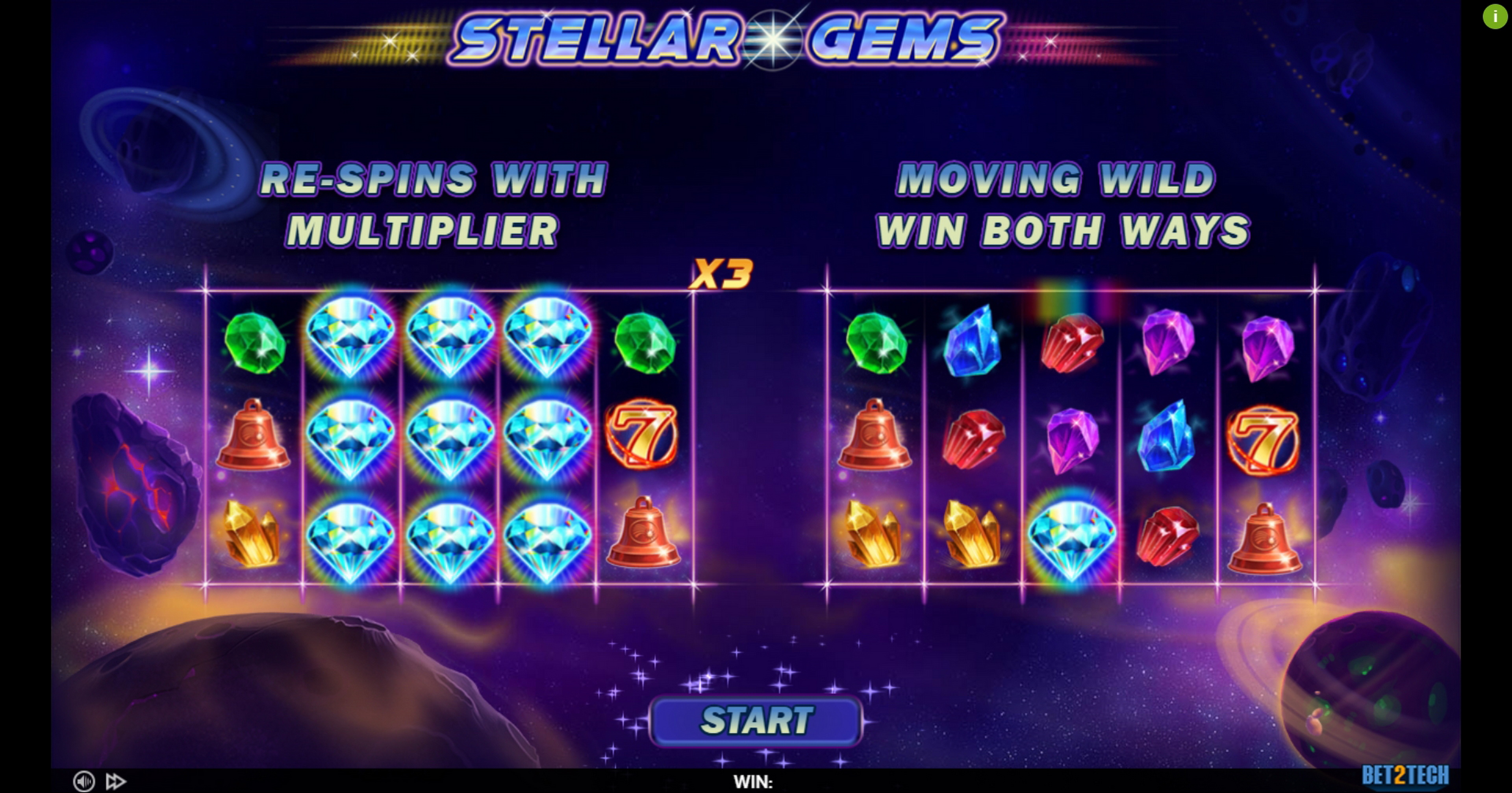 Play Stellar Gems Free Casino Slot Game by Bet2Tech