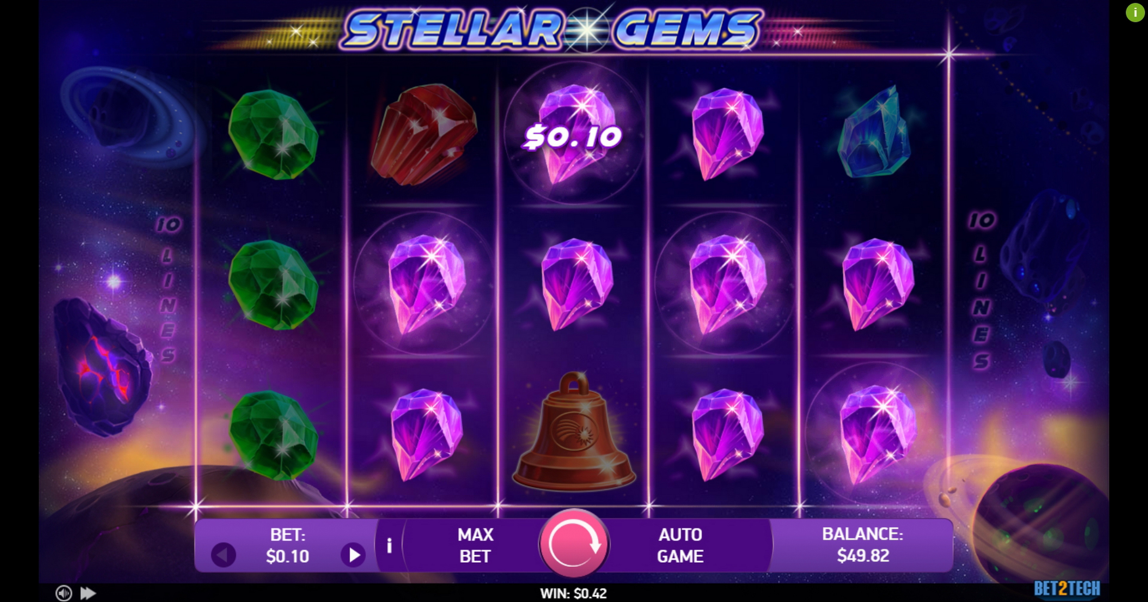 Win Money in Stellar Gems Free Slot Game by Bet2Tech