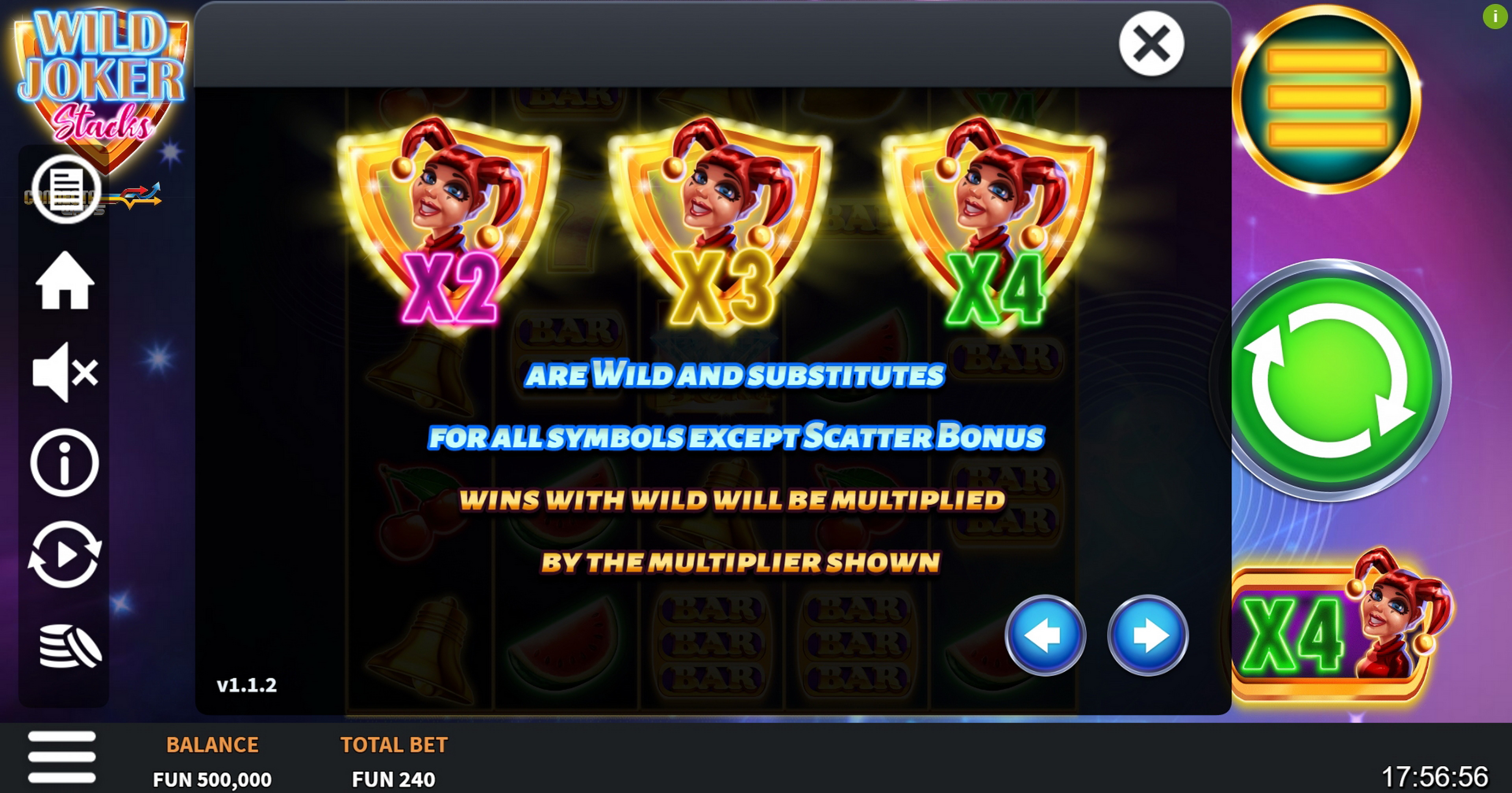Info of Wild Joker Stacks Slot Game by Boomerang Studios