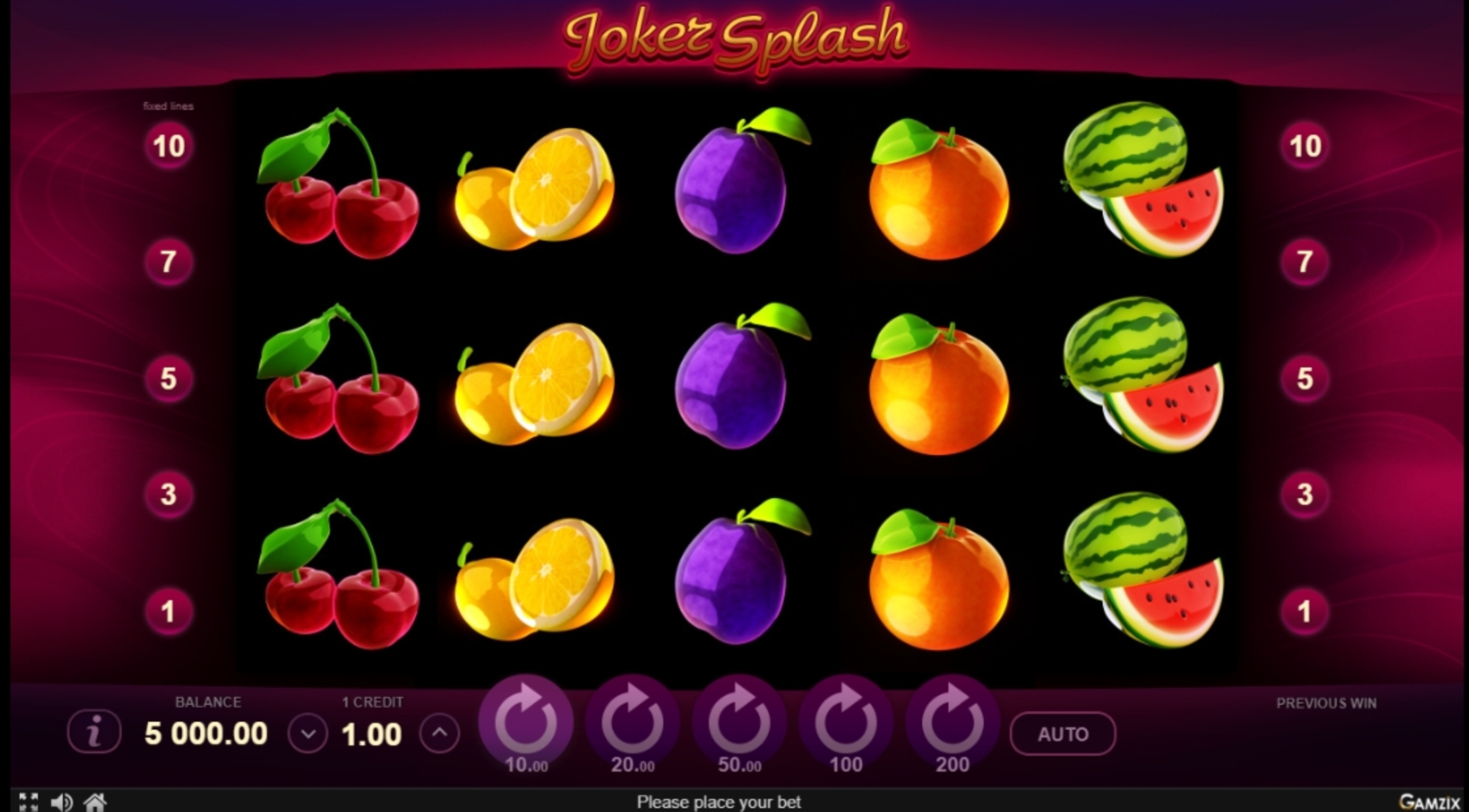 Reels in Joker Splash Slot Game by Gamzix