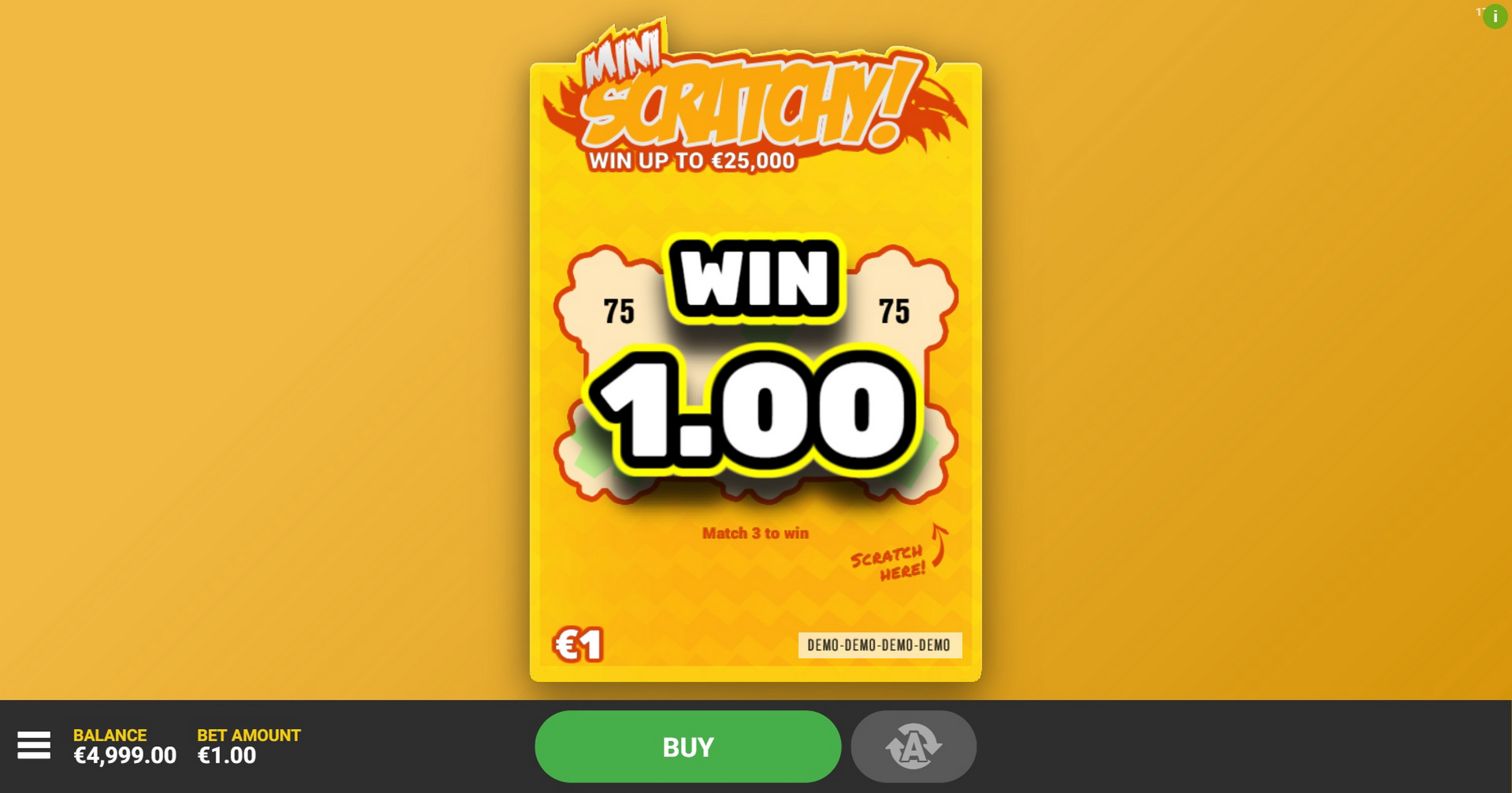 Win Money in Scratchy Mini Free Slot Game by Hacksaw Gaming