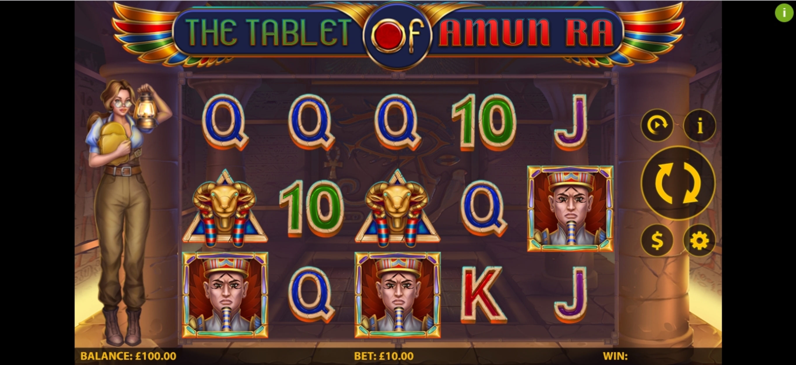 Reels in The Tablet of Amun Ra Slot Game by HungryBear