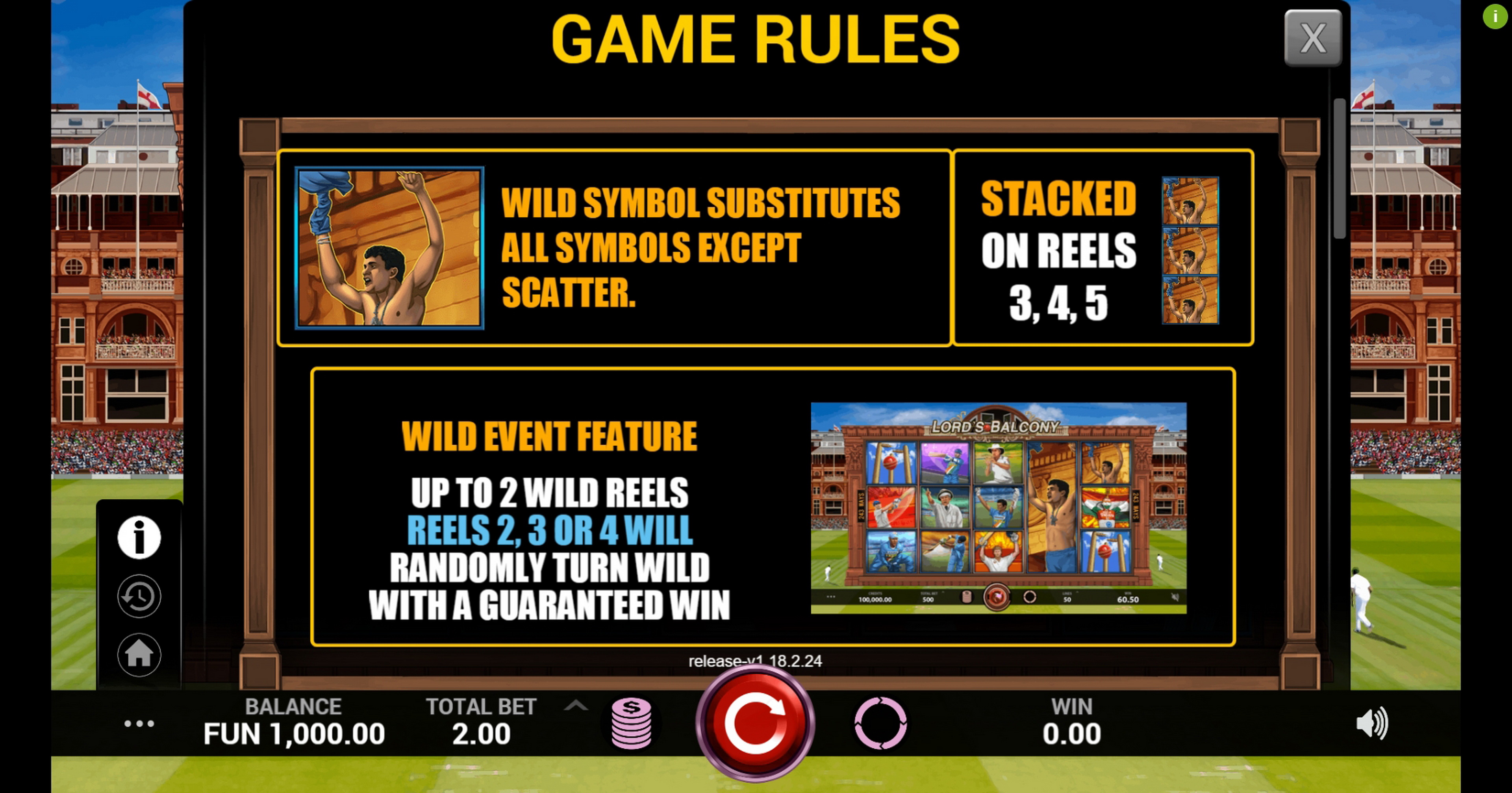 Info of Lords Balcony Slot Game by Indi Slots