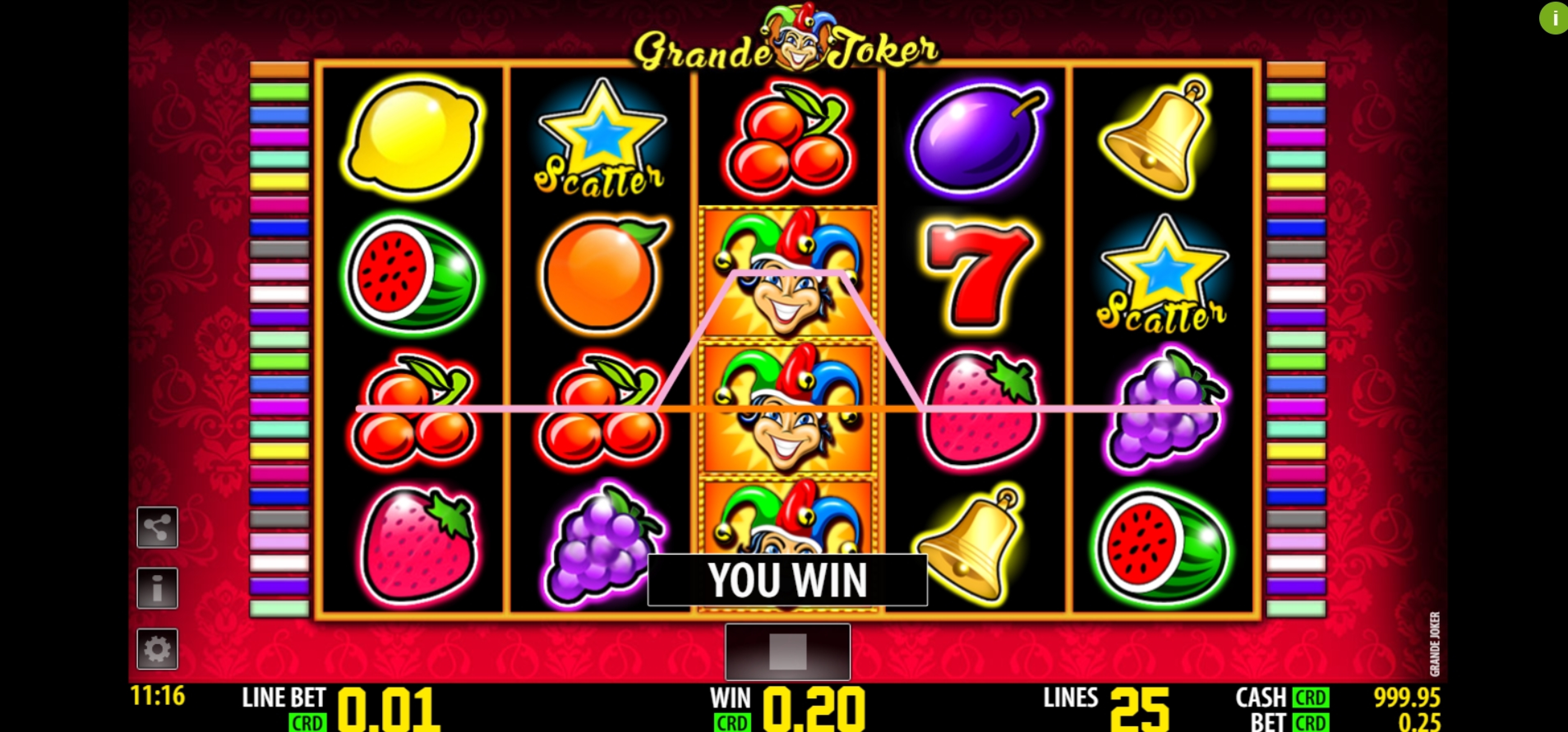 Win Money in Grande Joker Free Slot Game by Nazionale Elettronica