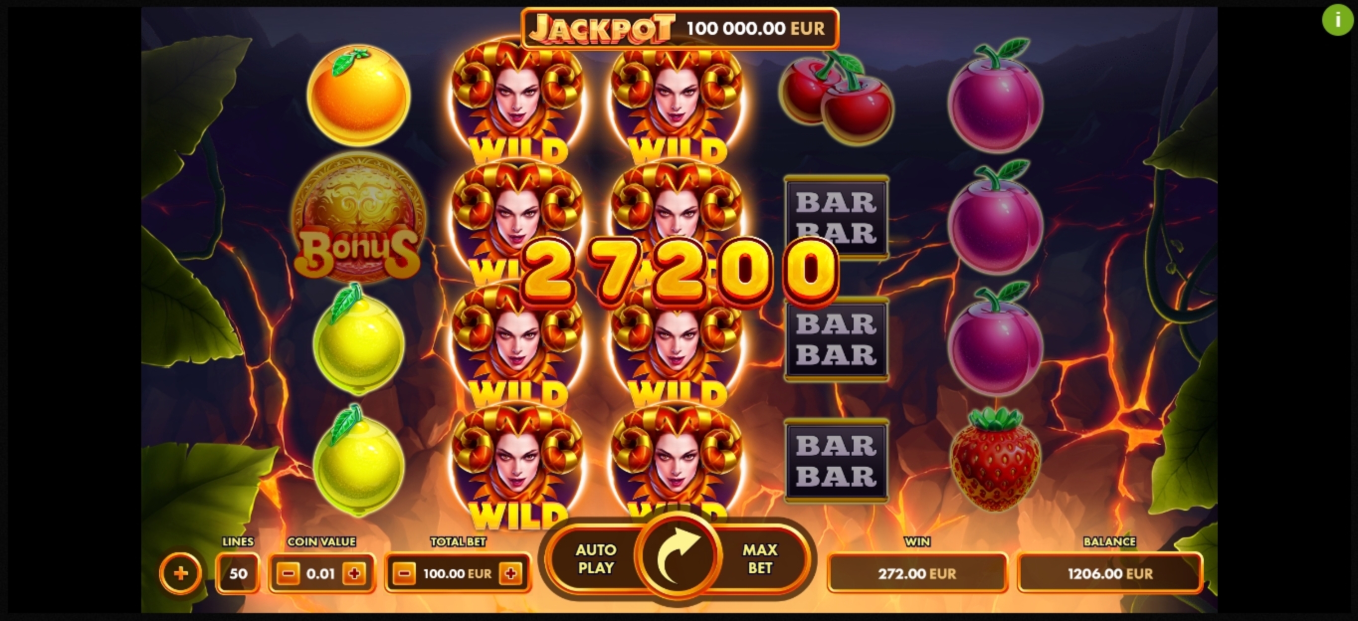 Win Money in Volcano Fruits Free Slot Game by NetGame