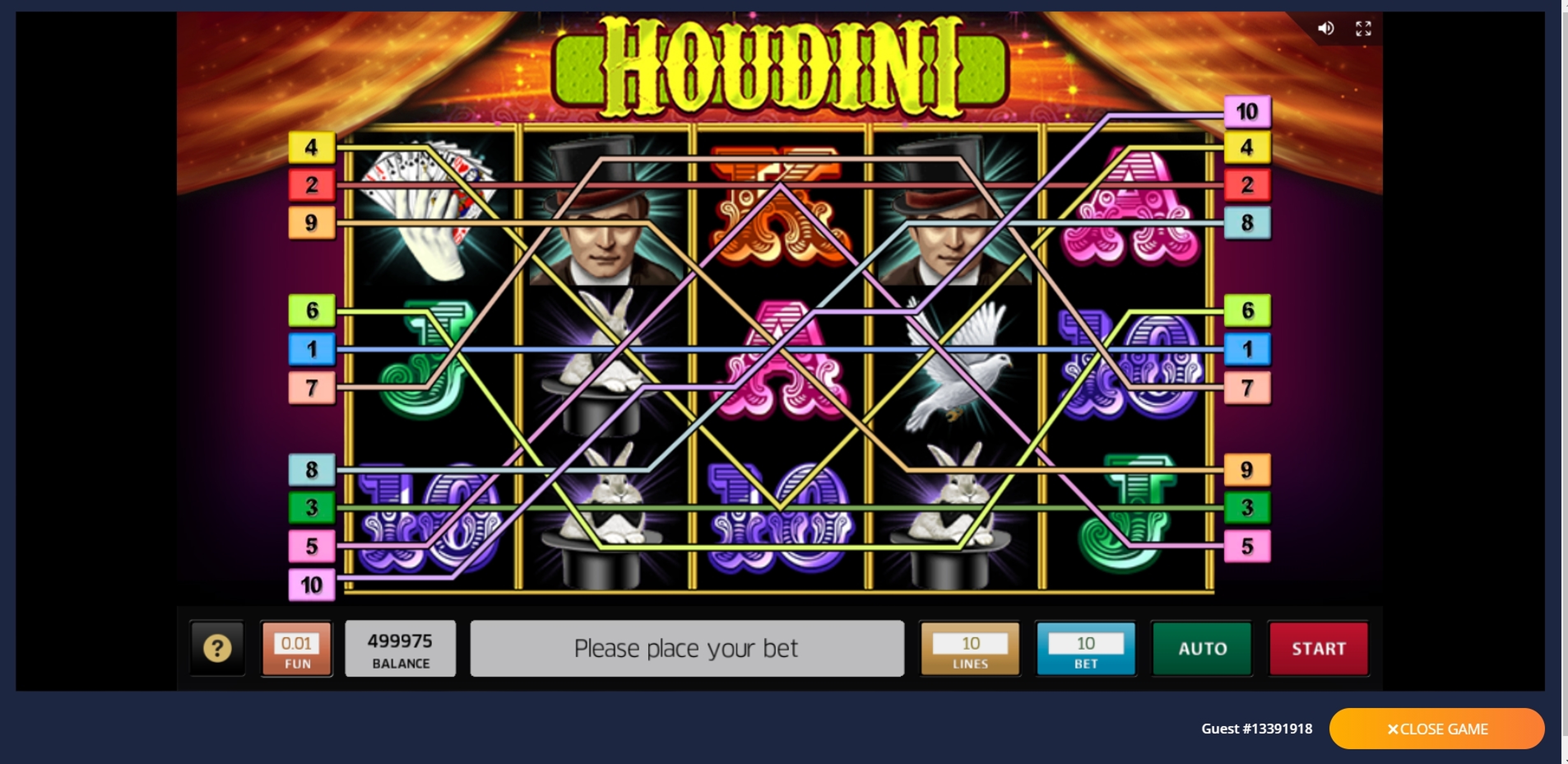 Reels in Houdini Slot Game by Roxor Gaming