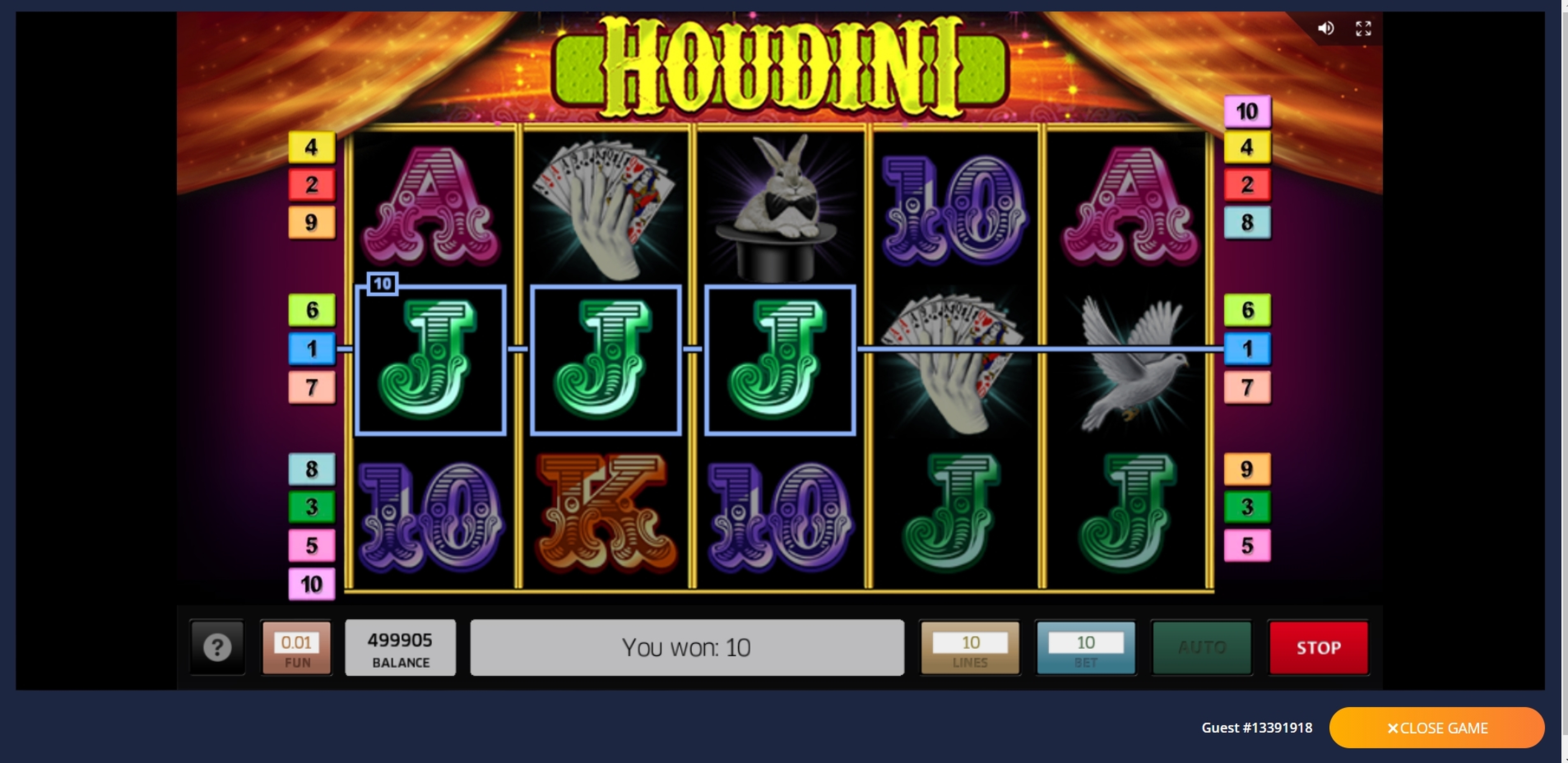 Win Money in Houdini Free Slot Game by Roxor Gaming