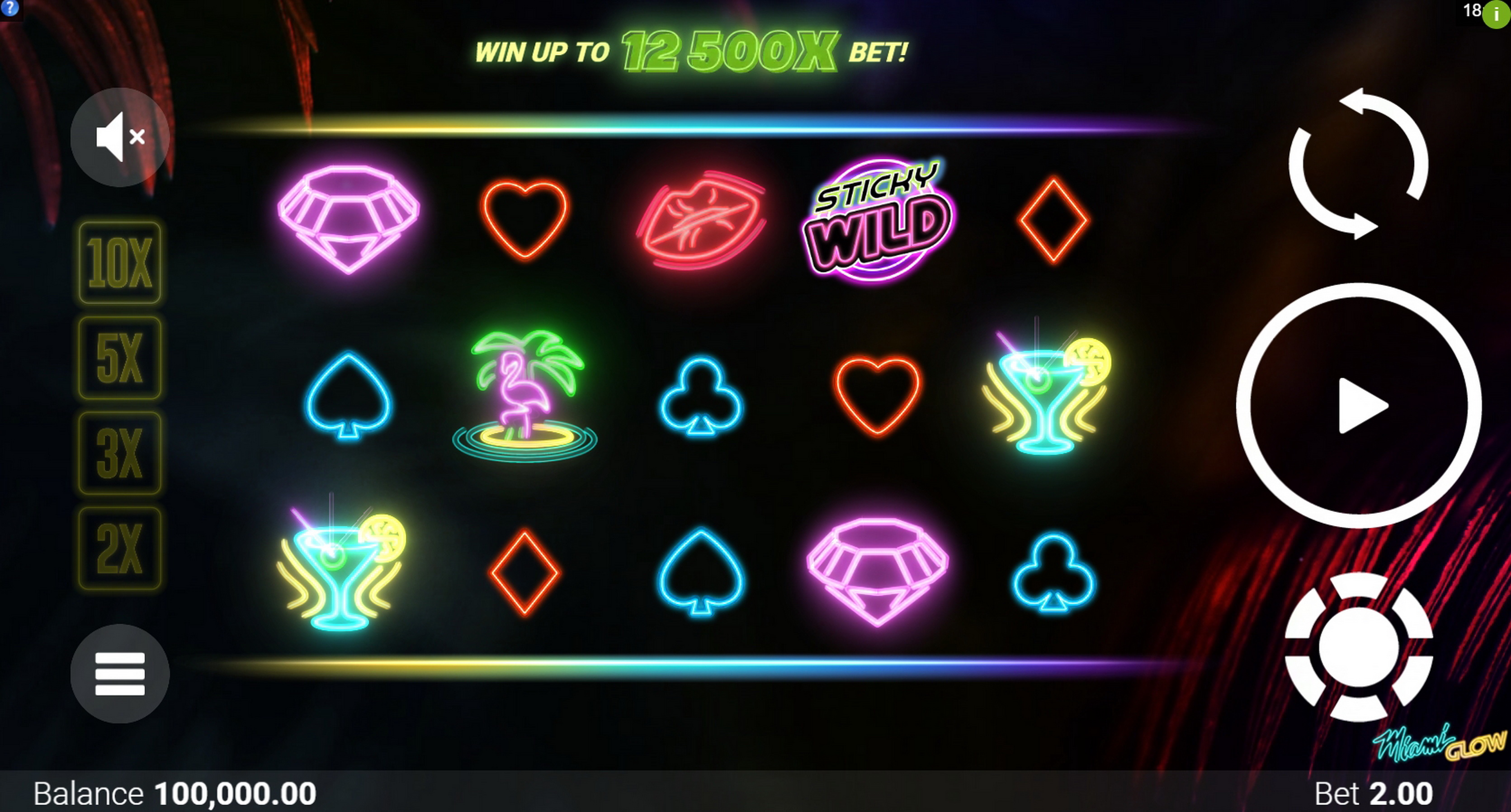 Reels in Miami Glow Slot Game by Snowborn Games