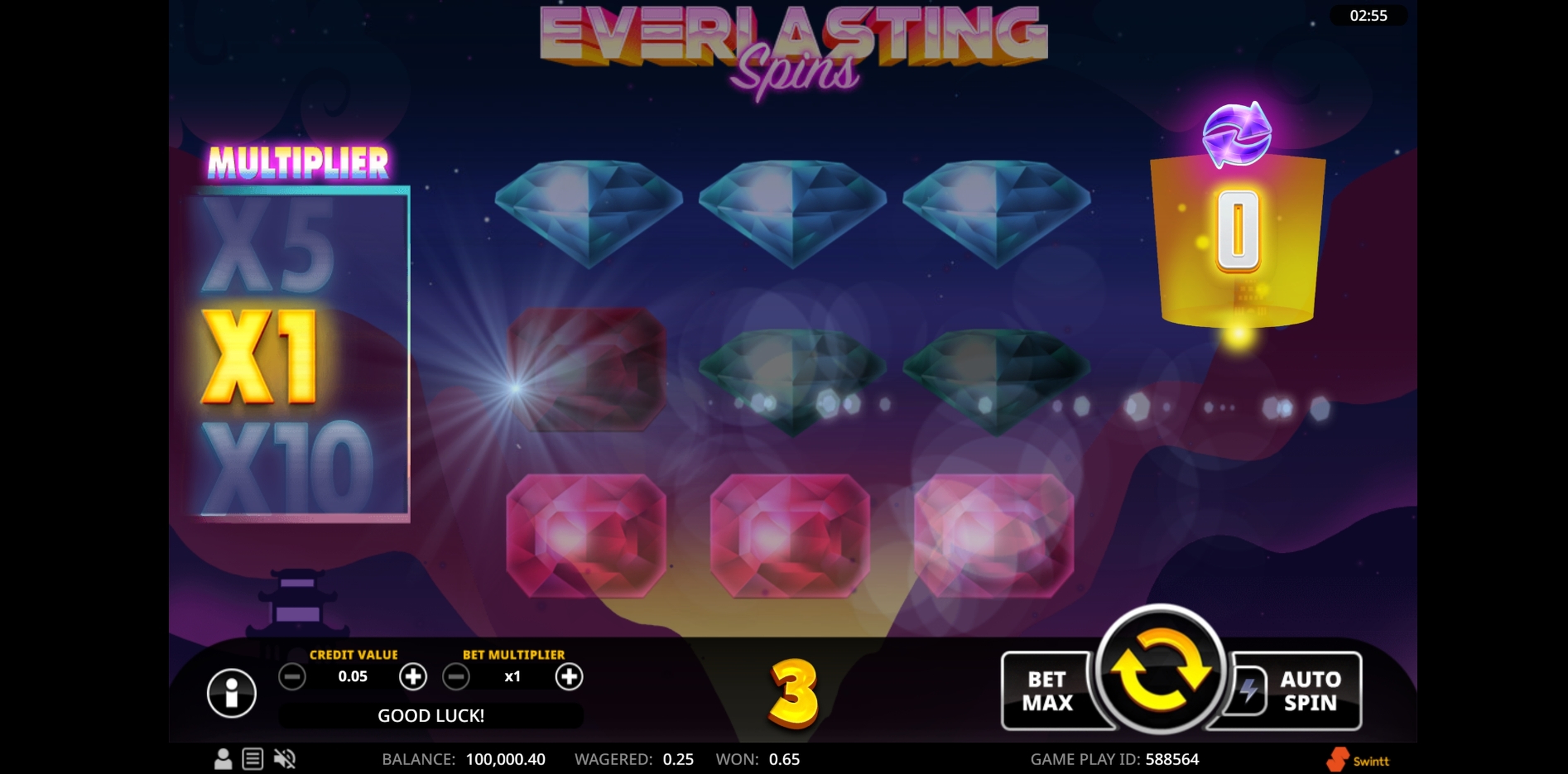 Win Money in Everlasting Spins Free Slot Game by Swintt