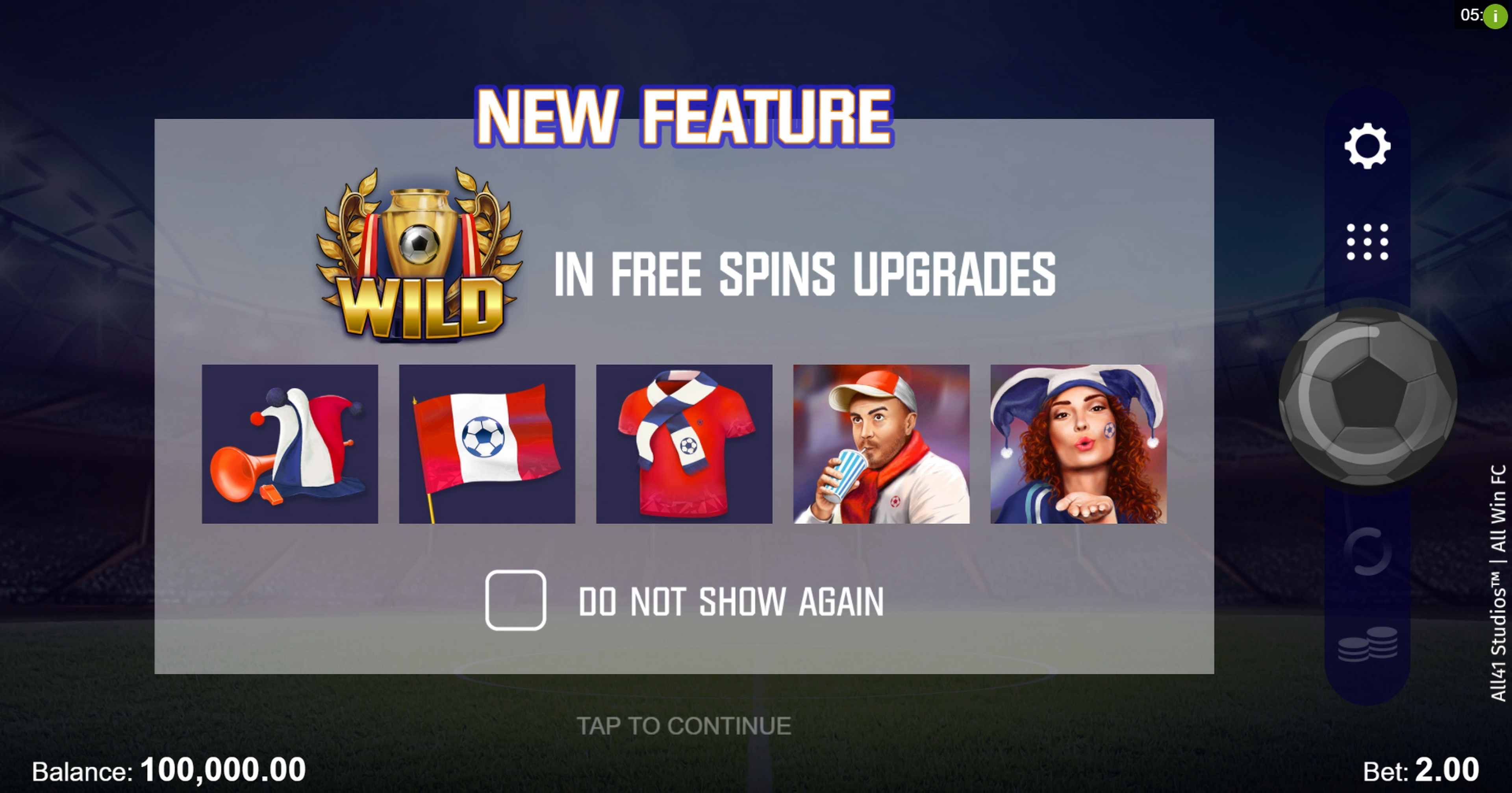 Play All Win FC Free Casino Slot Game by All41 Studios