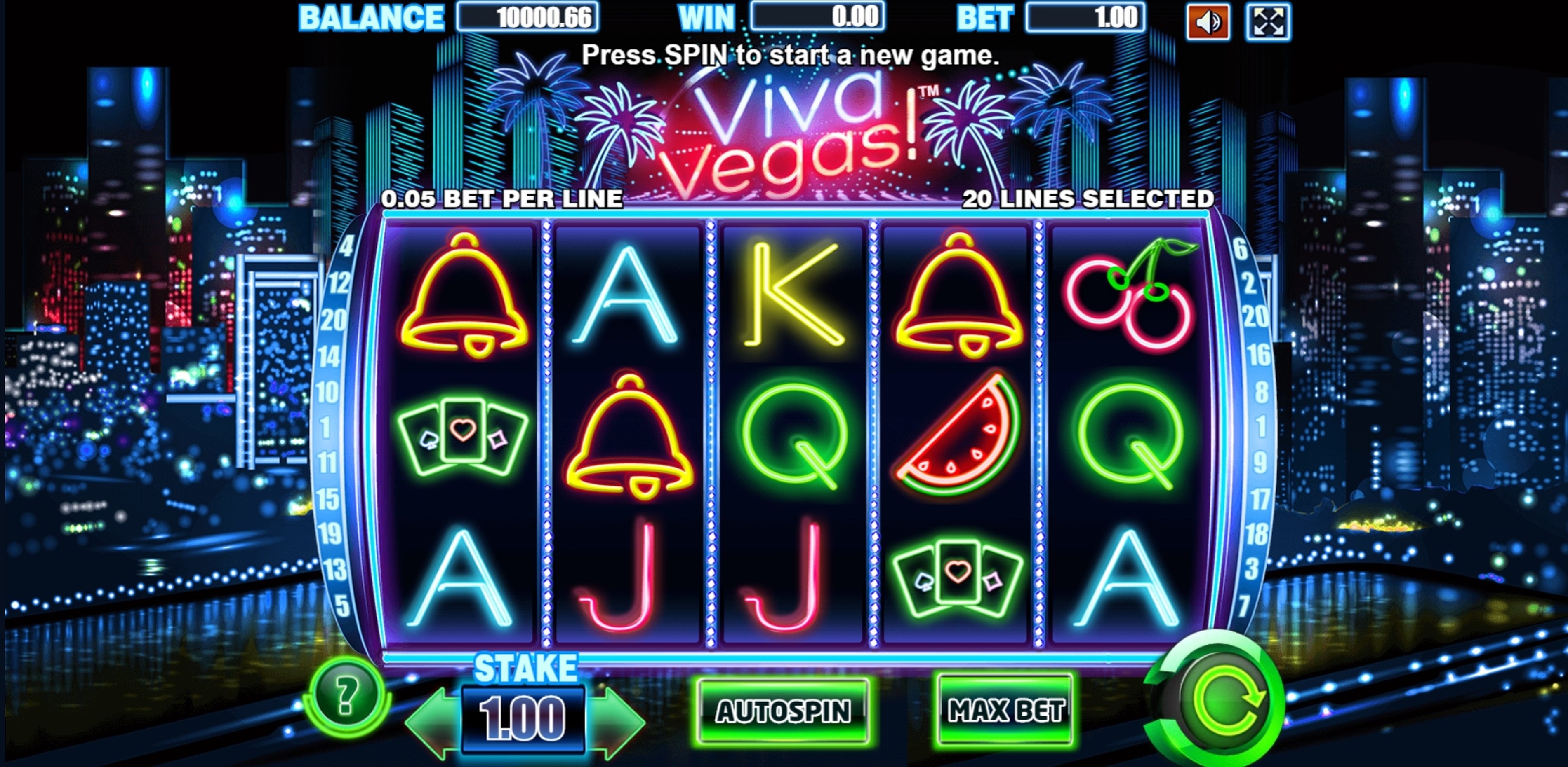 Reels in Viva Vegas Slot Game by Allbet Gaming