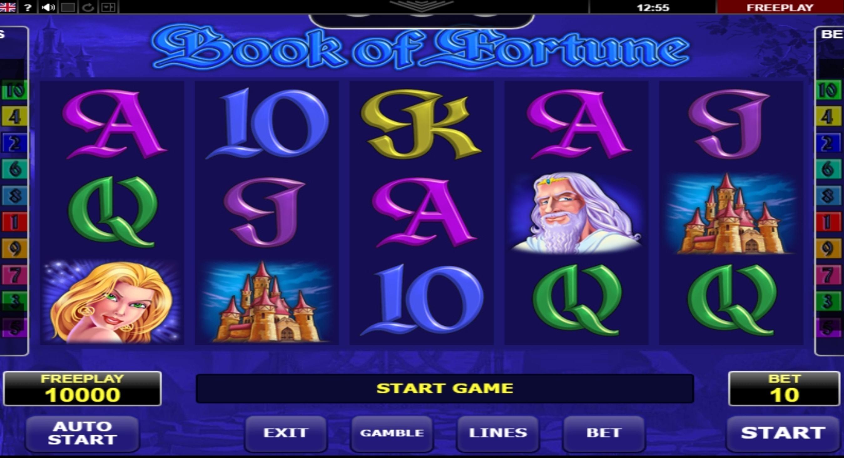 Reels in Book of Fortune Slot Game by Amatic Industries