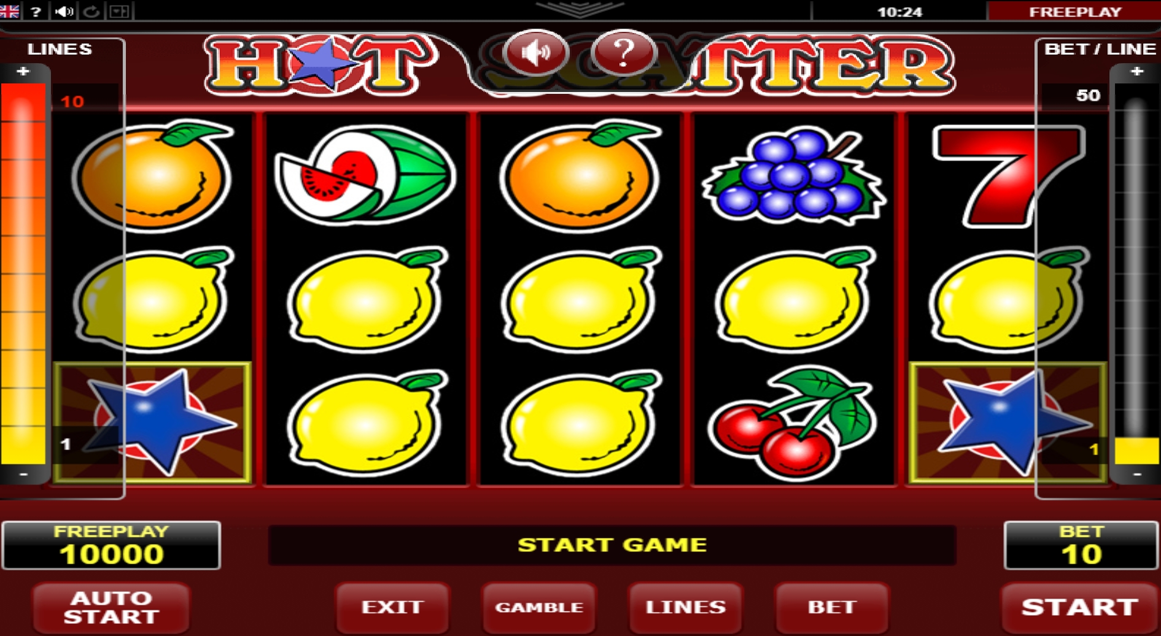 Reels in Hot Scatter Slot Game by Amatic Industries
