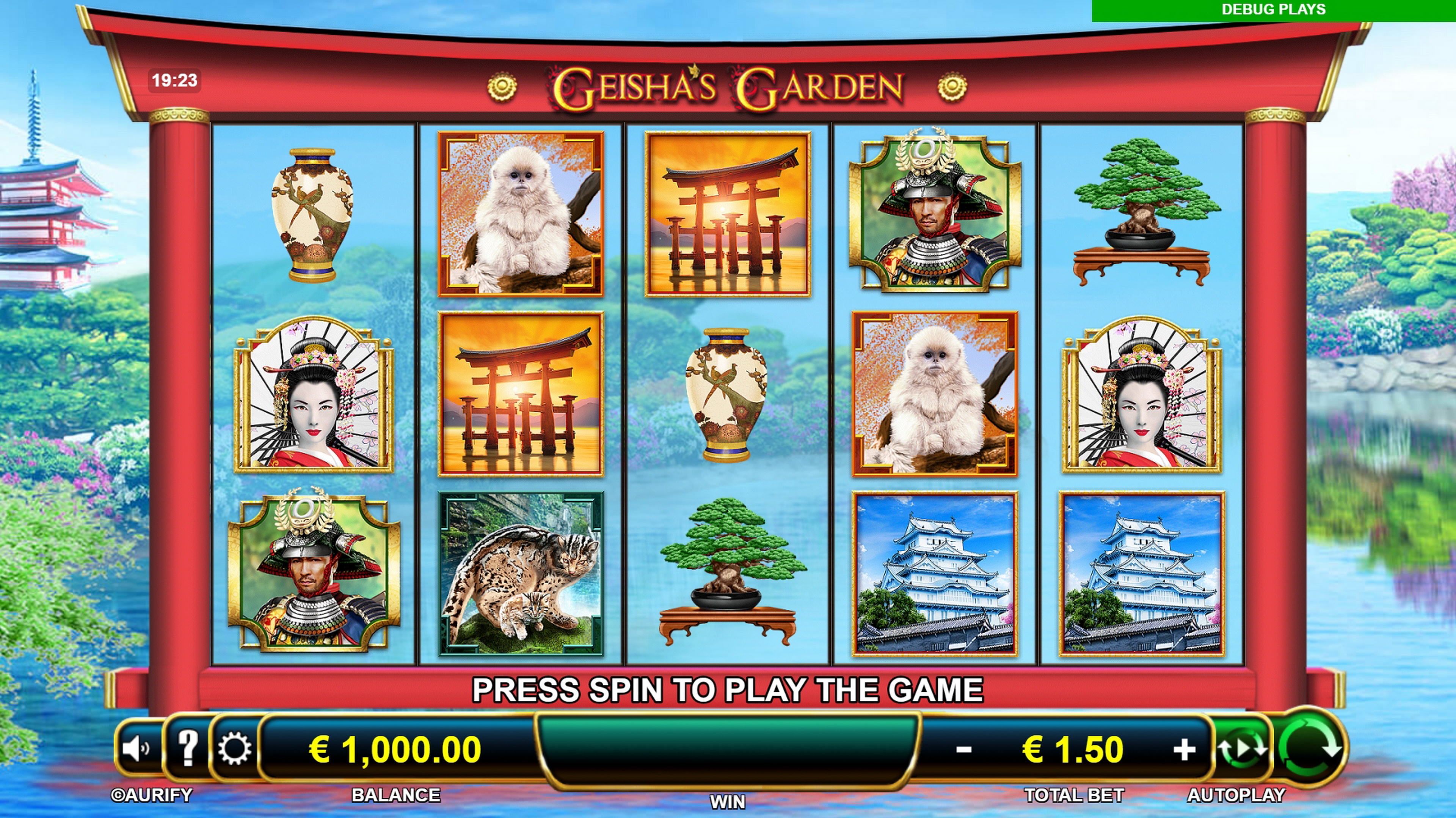 Reels in Geisha's Garden Slot Game by Aurify Gaming