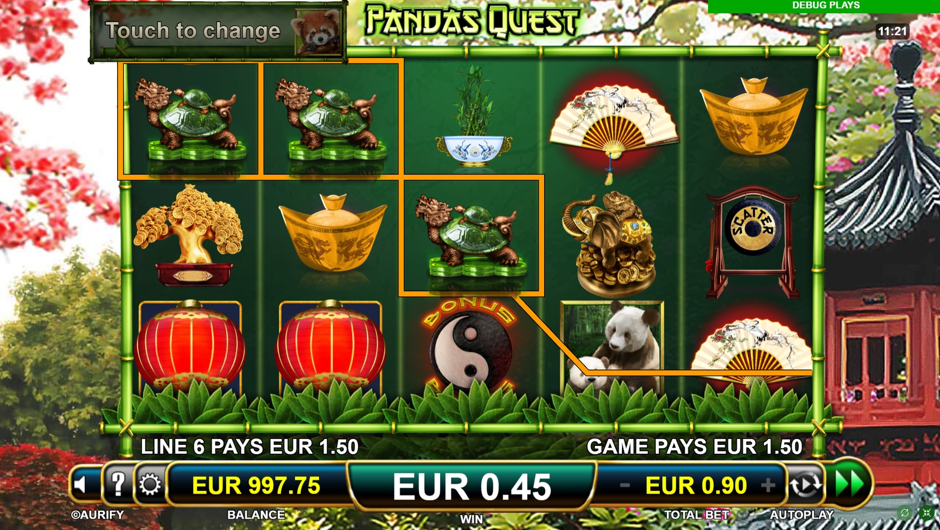 Win Money in Pandas Quest Free Slot Game by Aurify Gaming