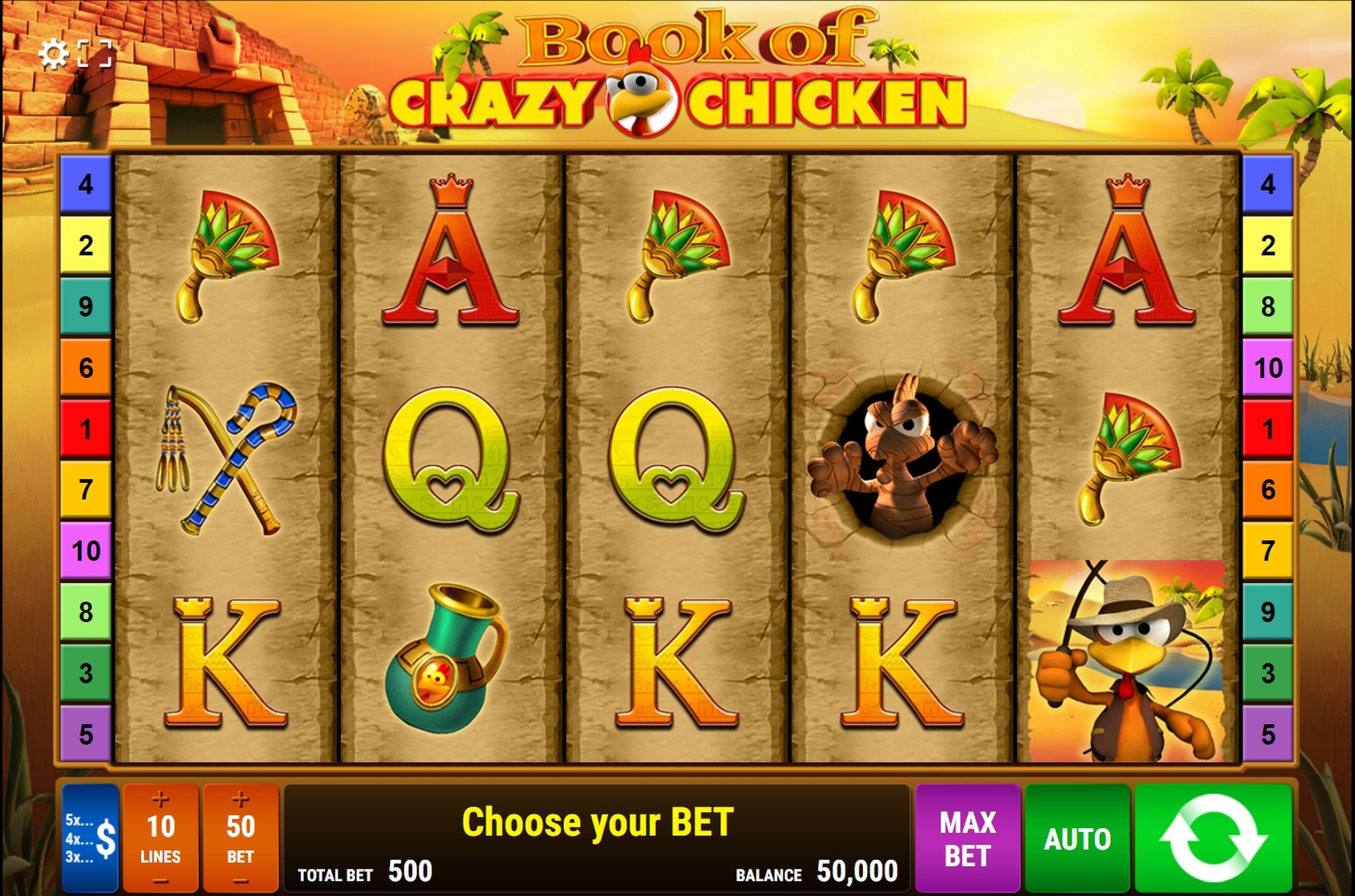 Reels in Book Of Crazy Chicken Slot Game by Bally Wulff