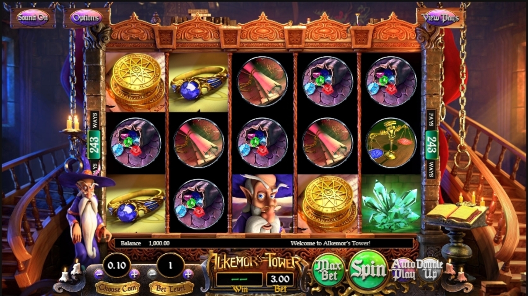 Reels in Alkemors Tower Slot Game by Betsoft