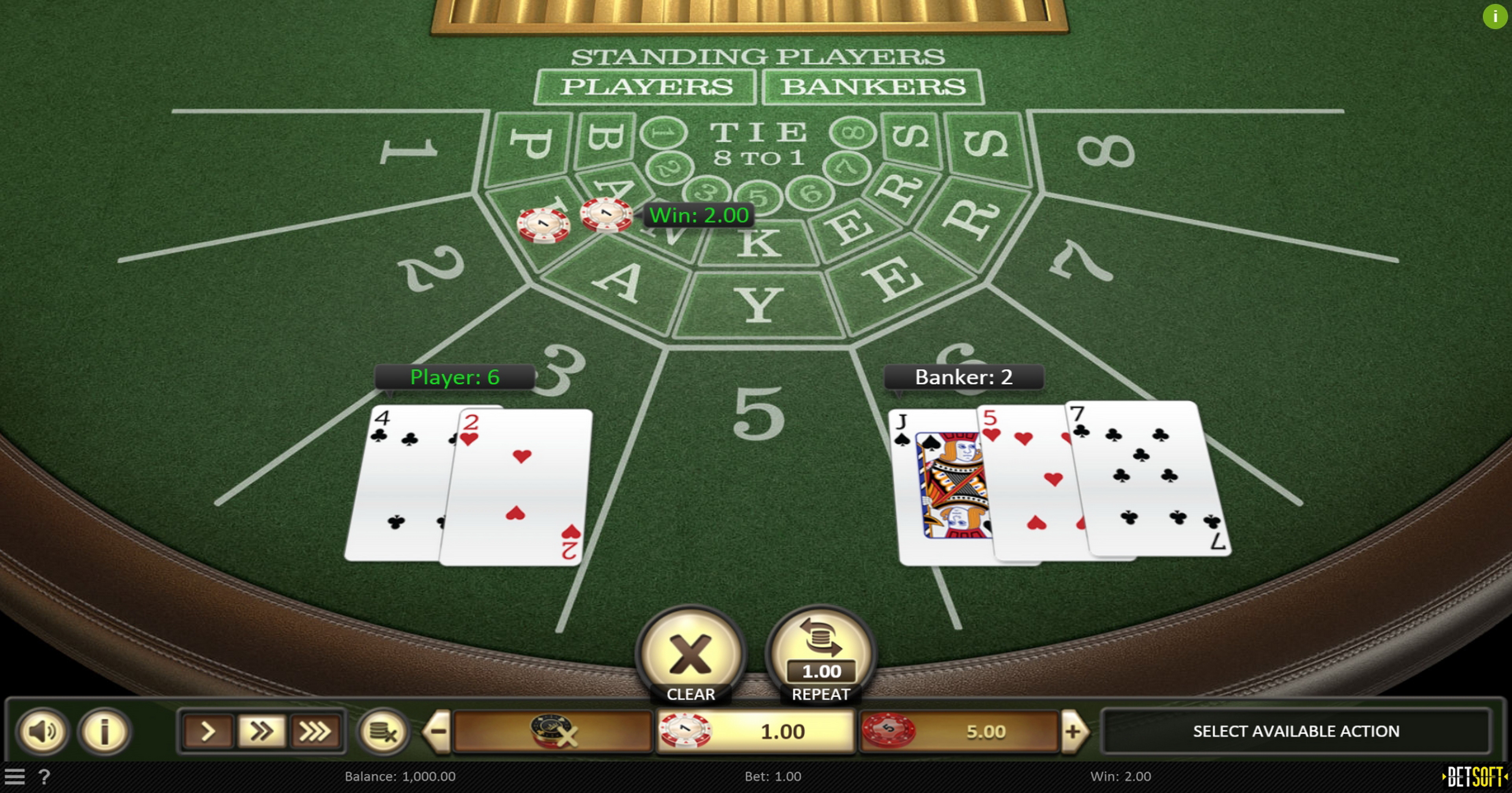 Win Money in Baccarat Free Slot Game by Betsoft