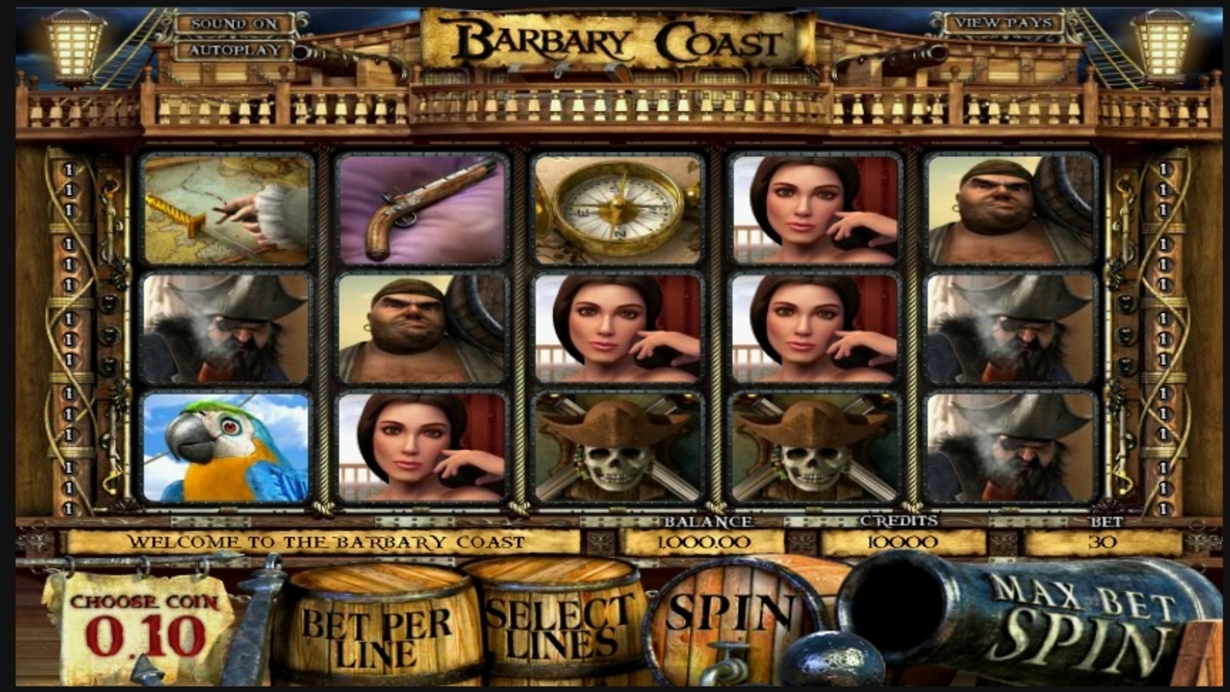 Reels in Barbary Coast Slot Game by Betsoft