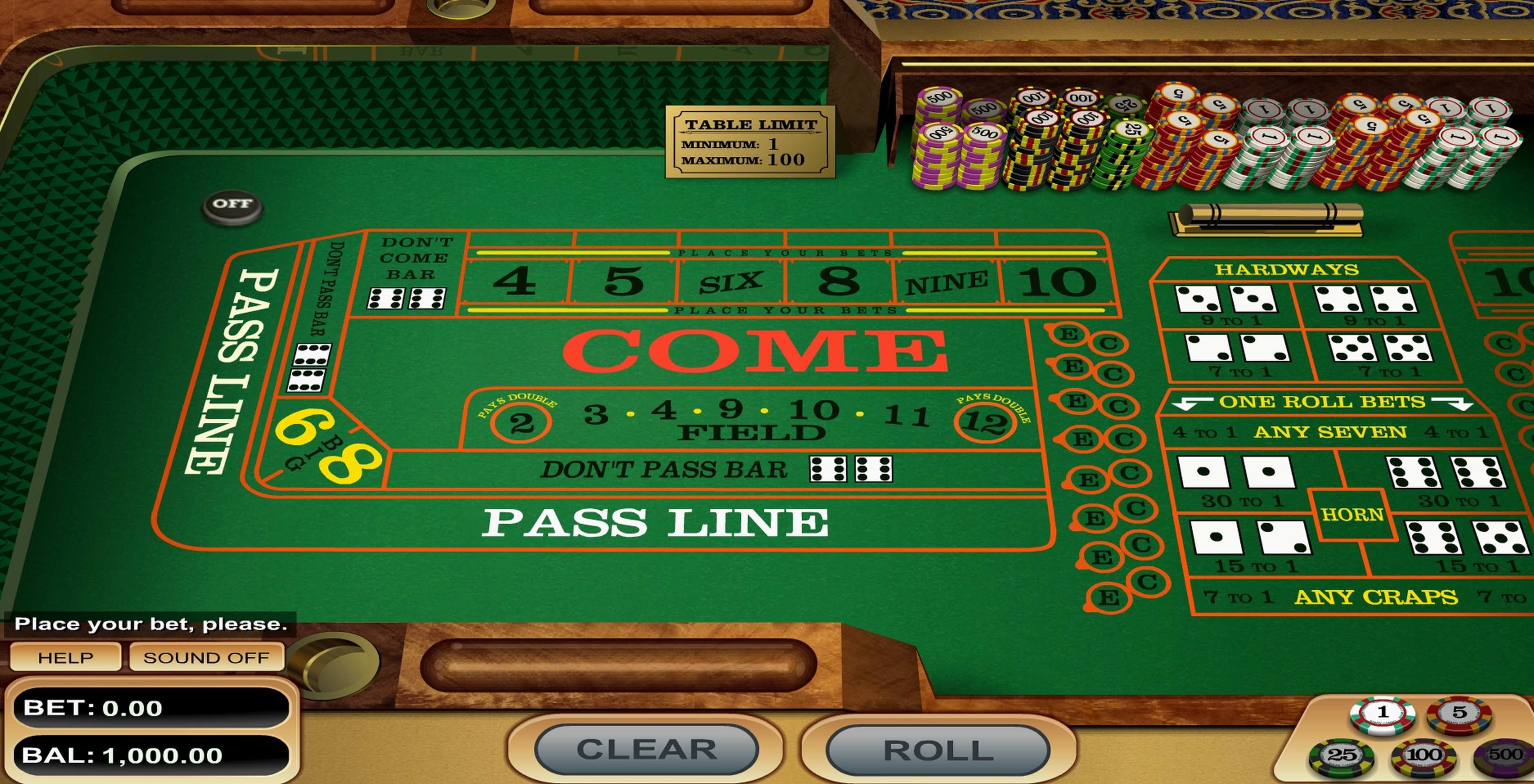 Reels in Craps Slot Game by Betsoft