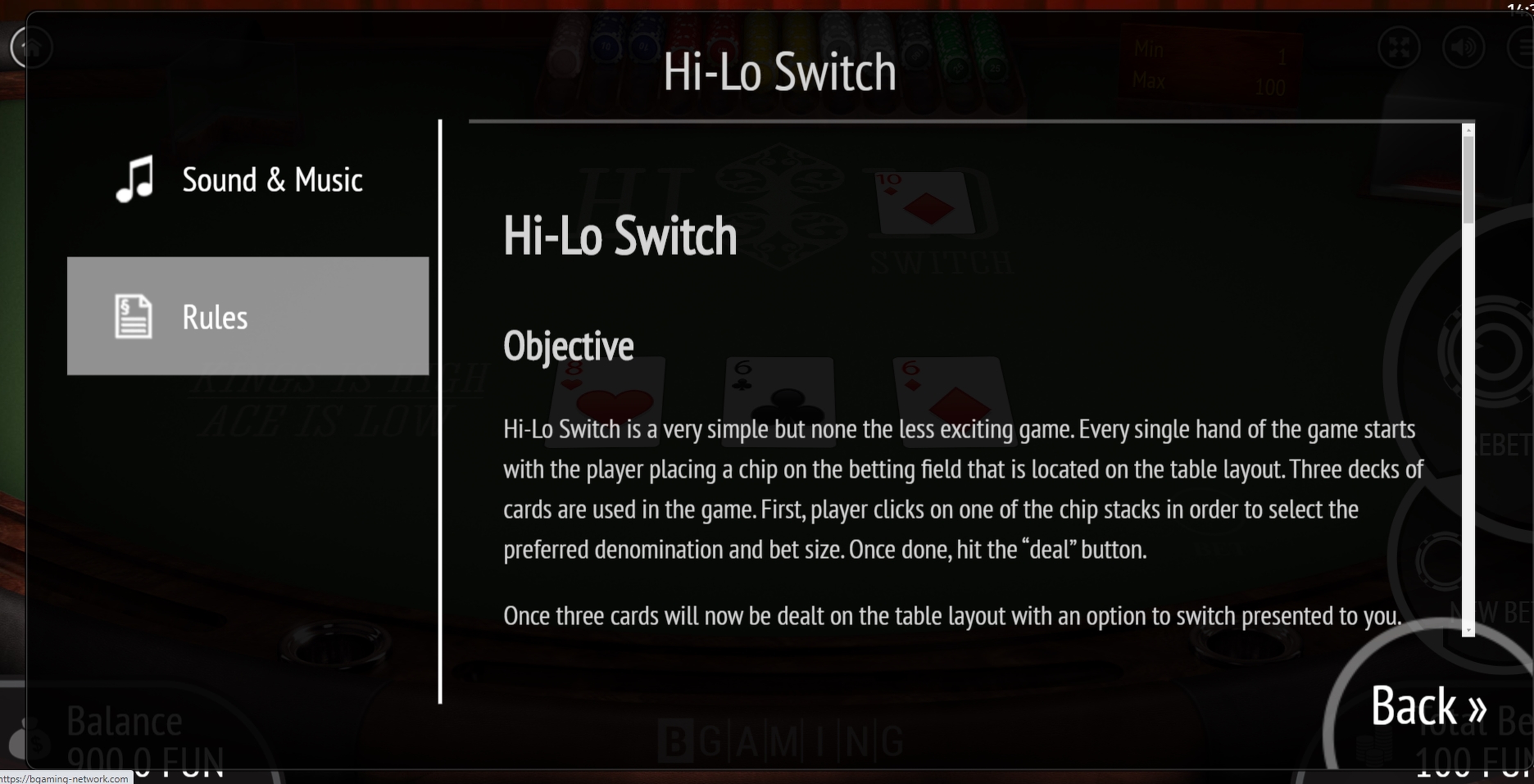 Info of Hi Lo Switch Slot Game by BGAMING