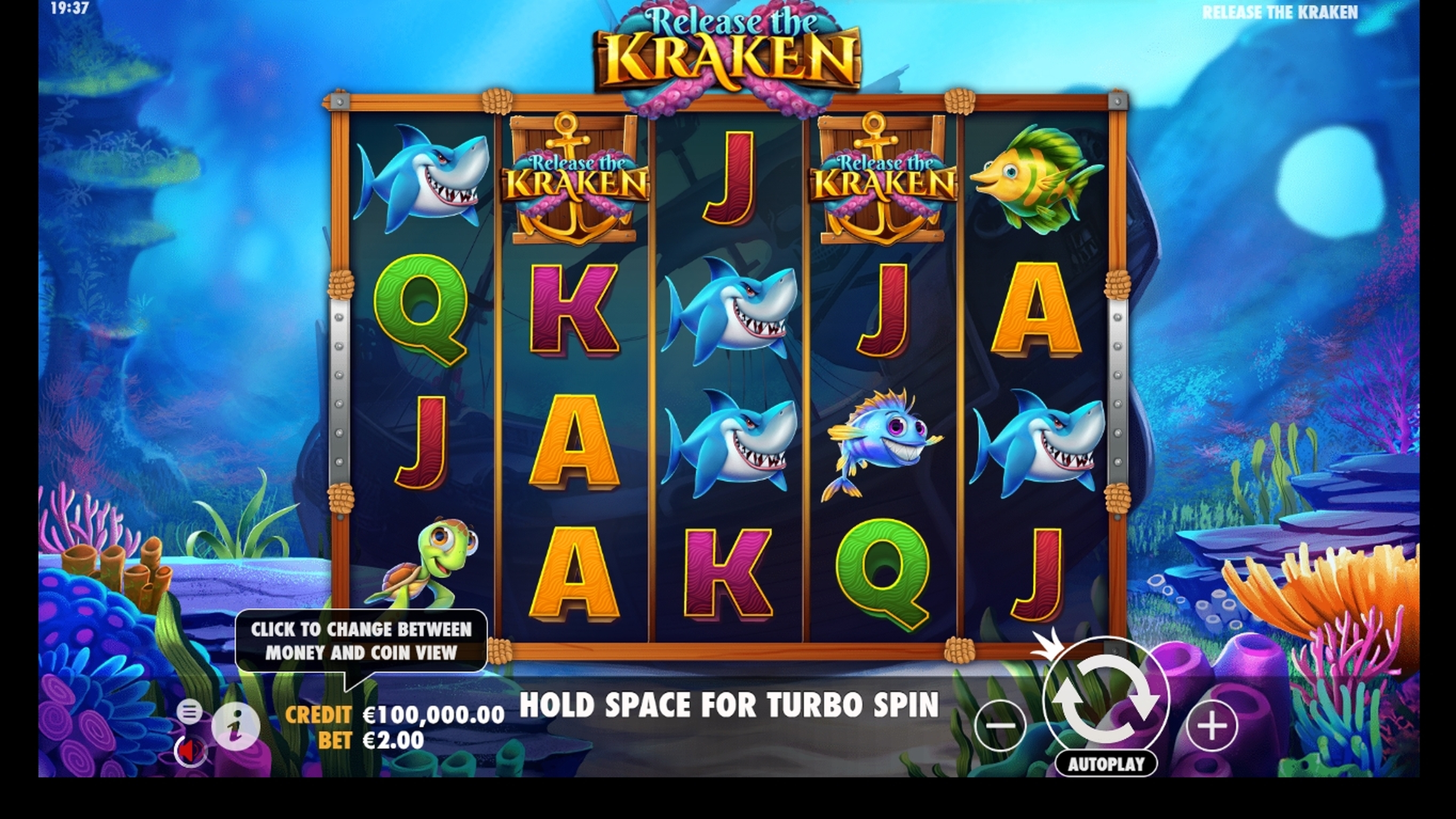 Reels in Release the Kraken Slot Game by Cadillac Jack