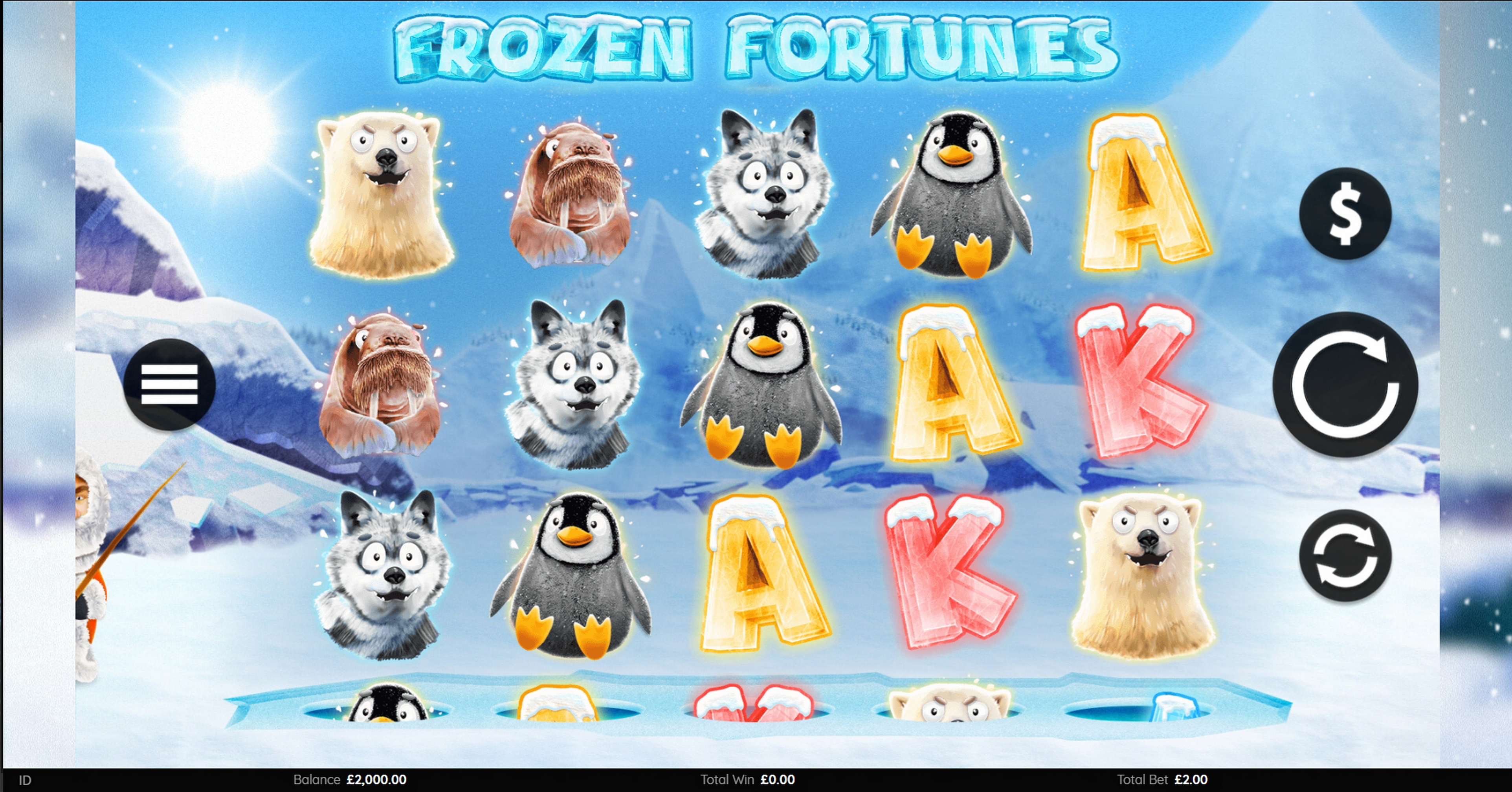 Reels in Frozen Fortunes Slot Game by Endemol Games