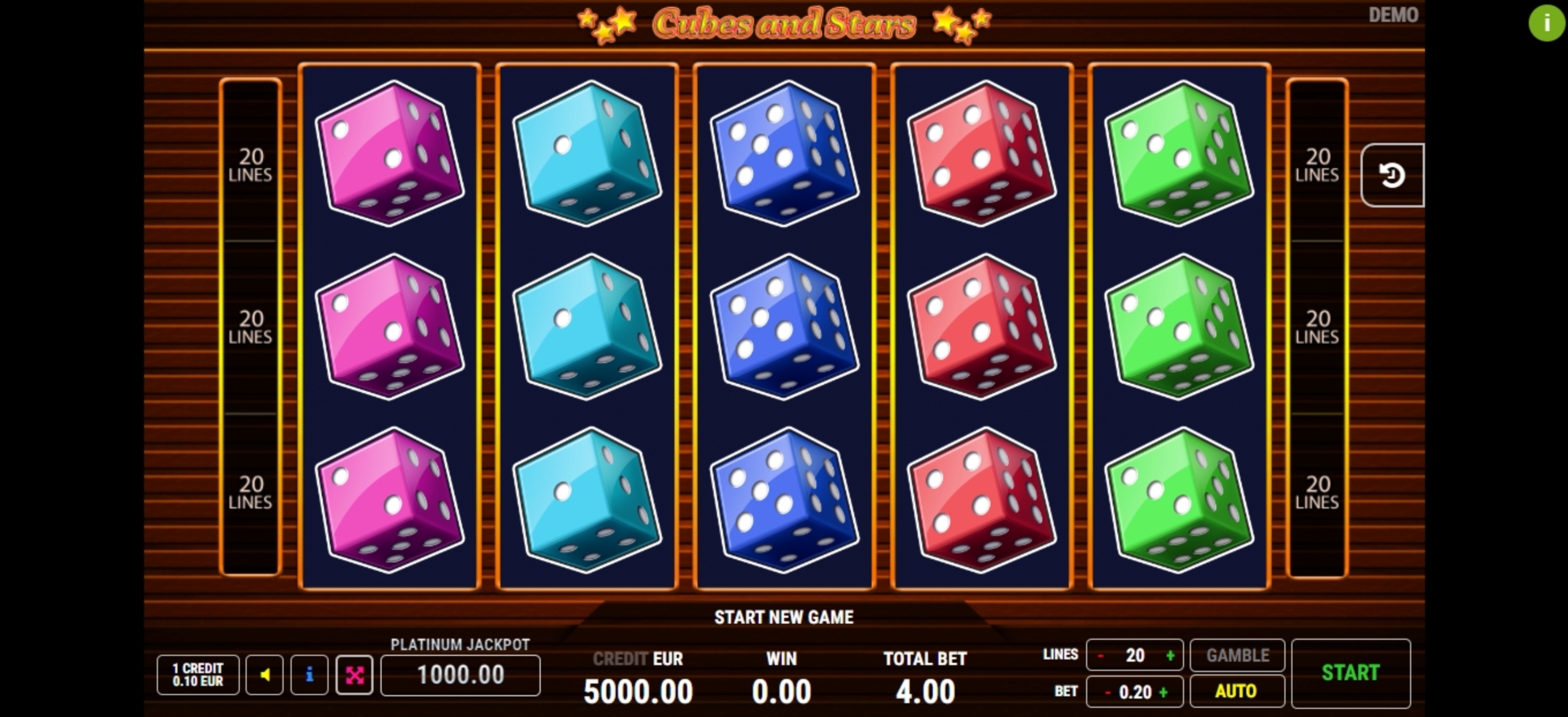Reels in Cubes and Stars Slot Game by Fazi Gaming
