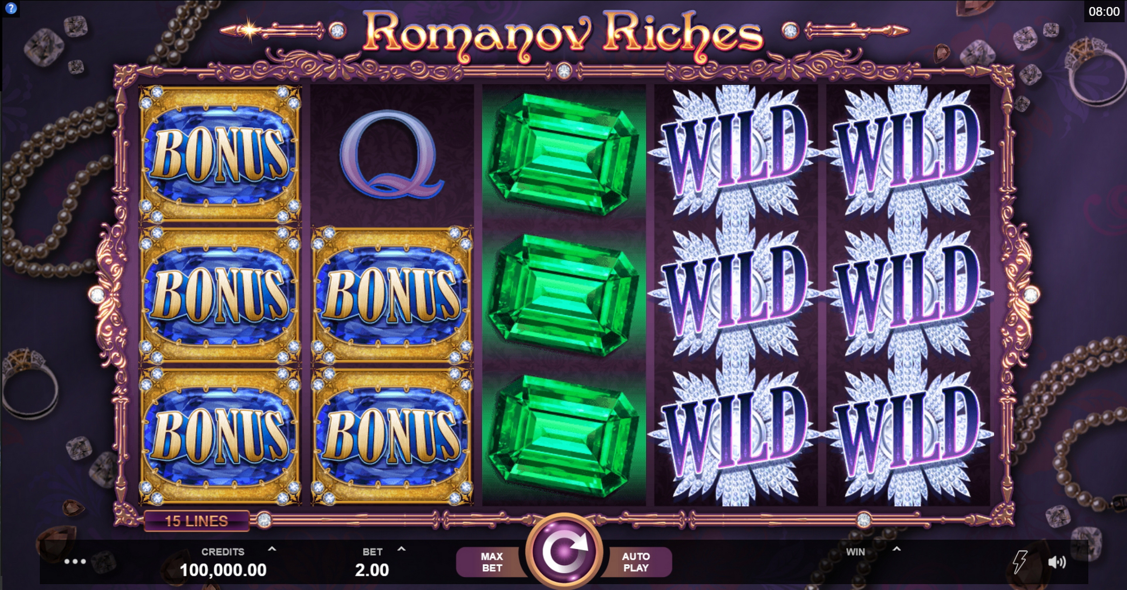 Reels in Romanov Riches Slot Game by Fortune Factory Studios