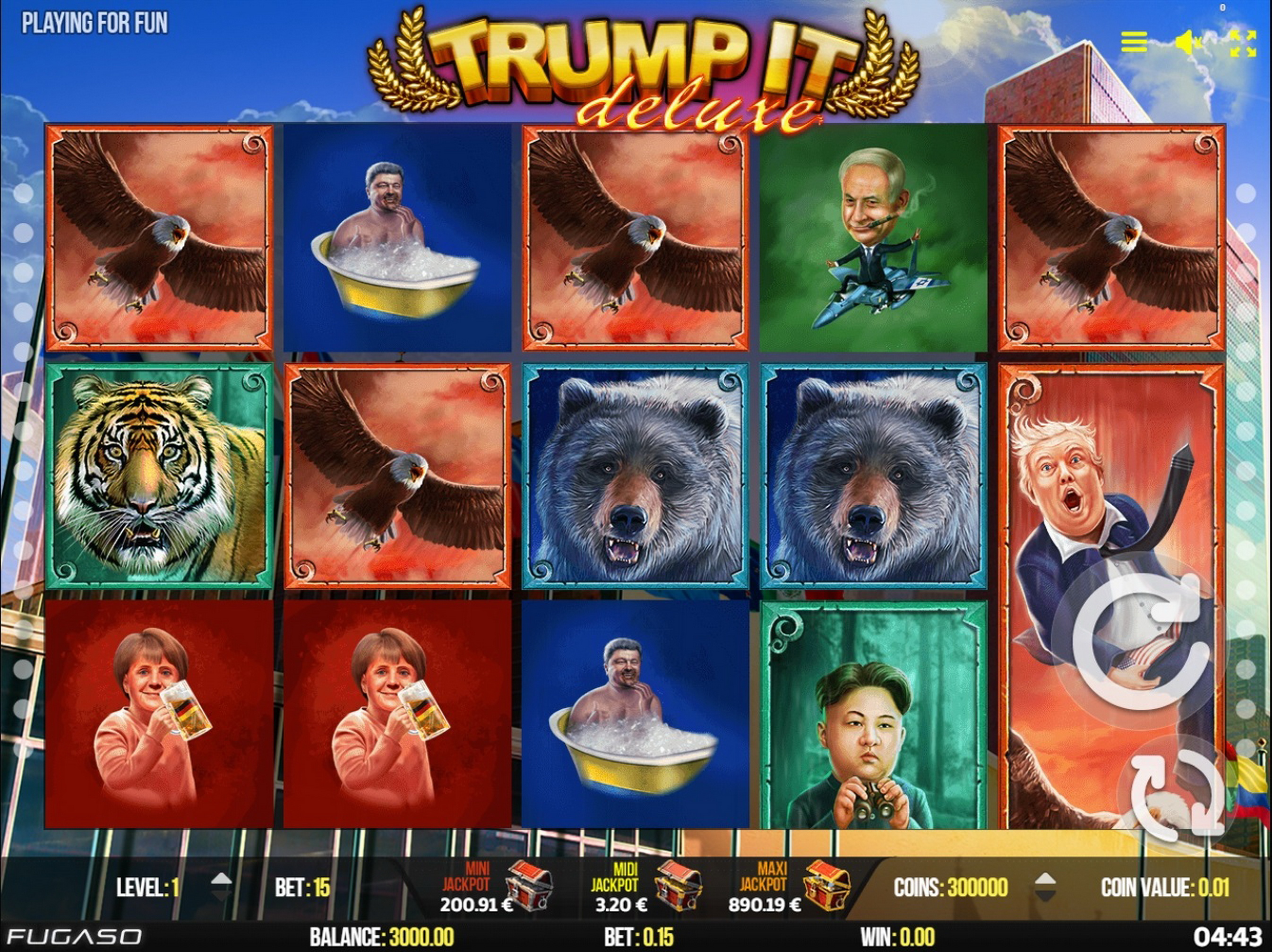 Reels in Trump It Deluxe Slot Game by Fugaso