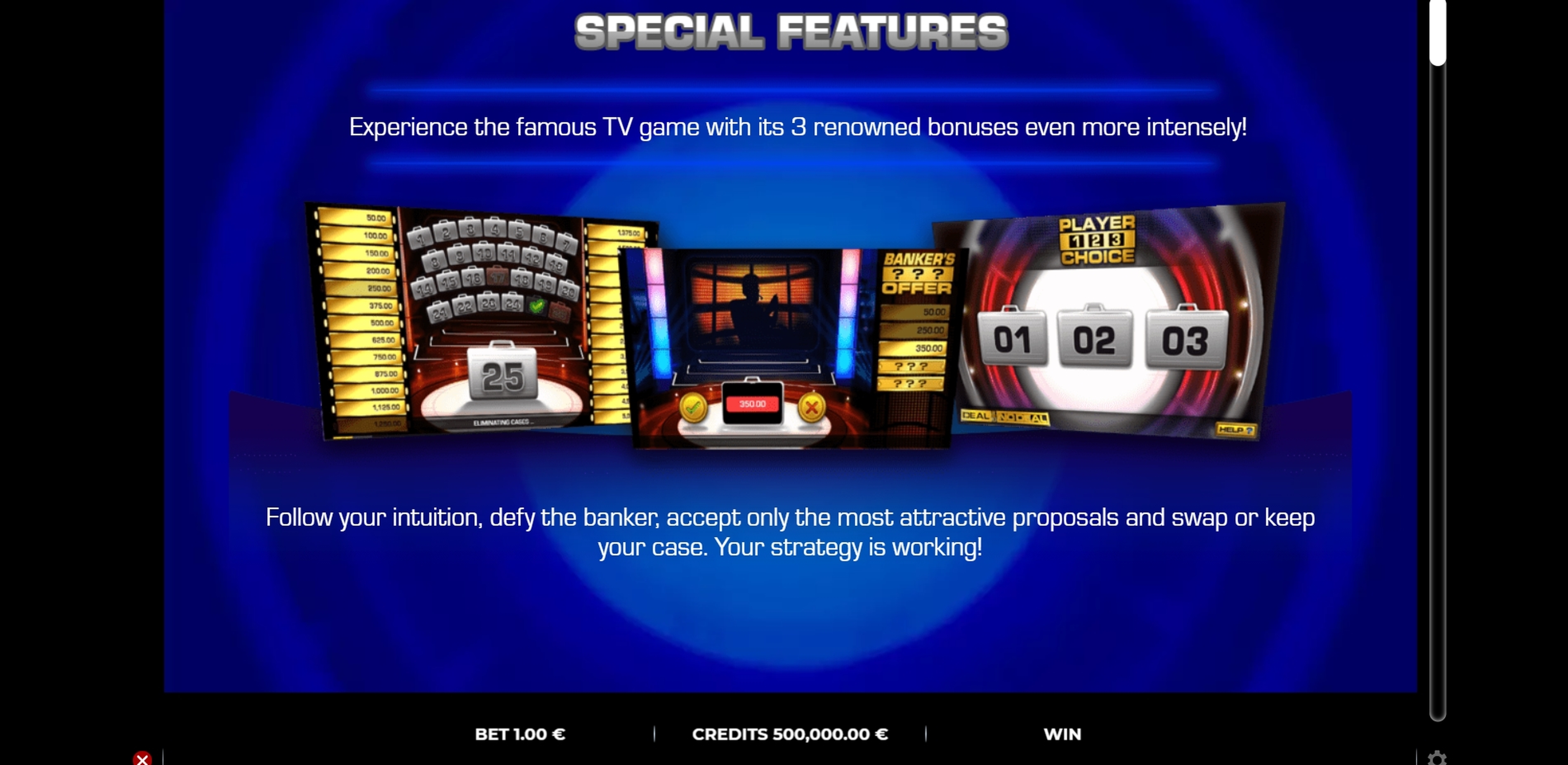 Info of Deal or No Deal The Slot Game Slot Game by GAMING1