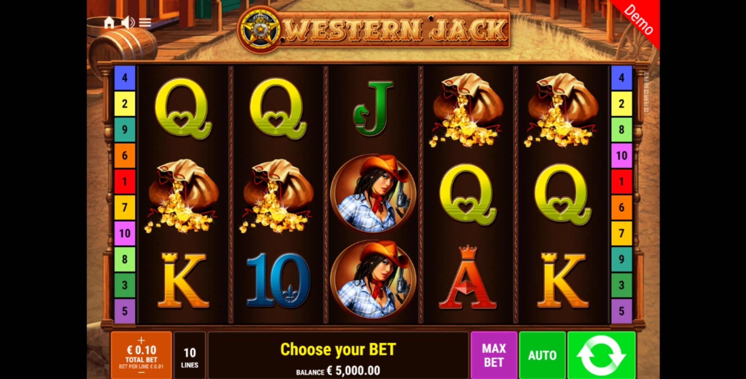 Reels in Western Jack Slot Game by Gamomat