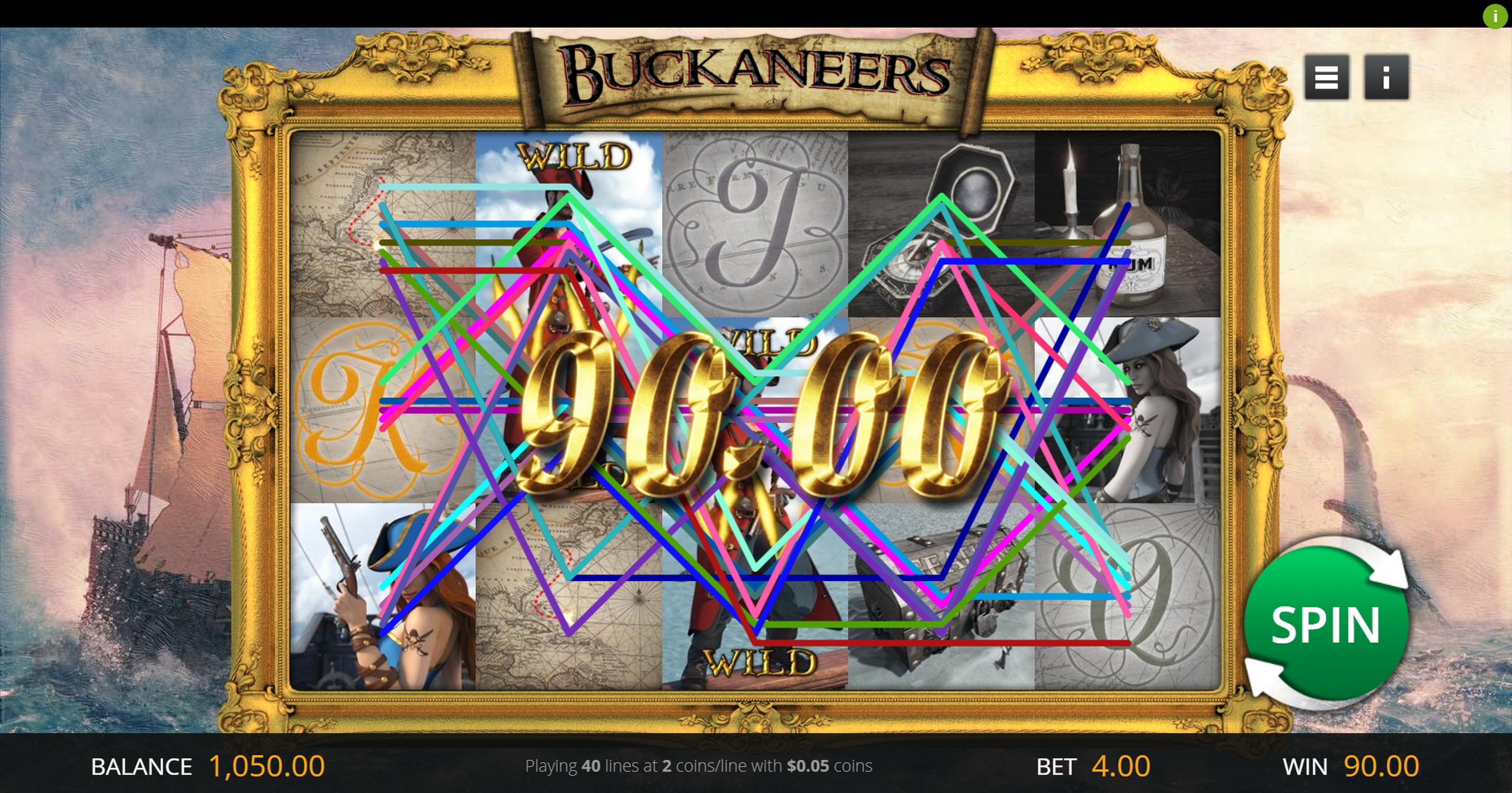 Win Money in Buckaneers Free Slot Game by Genii