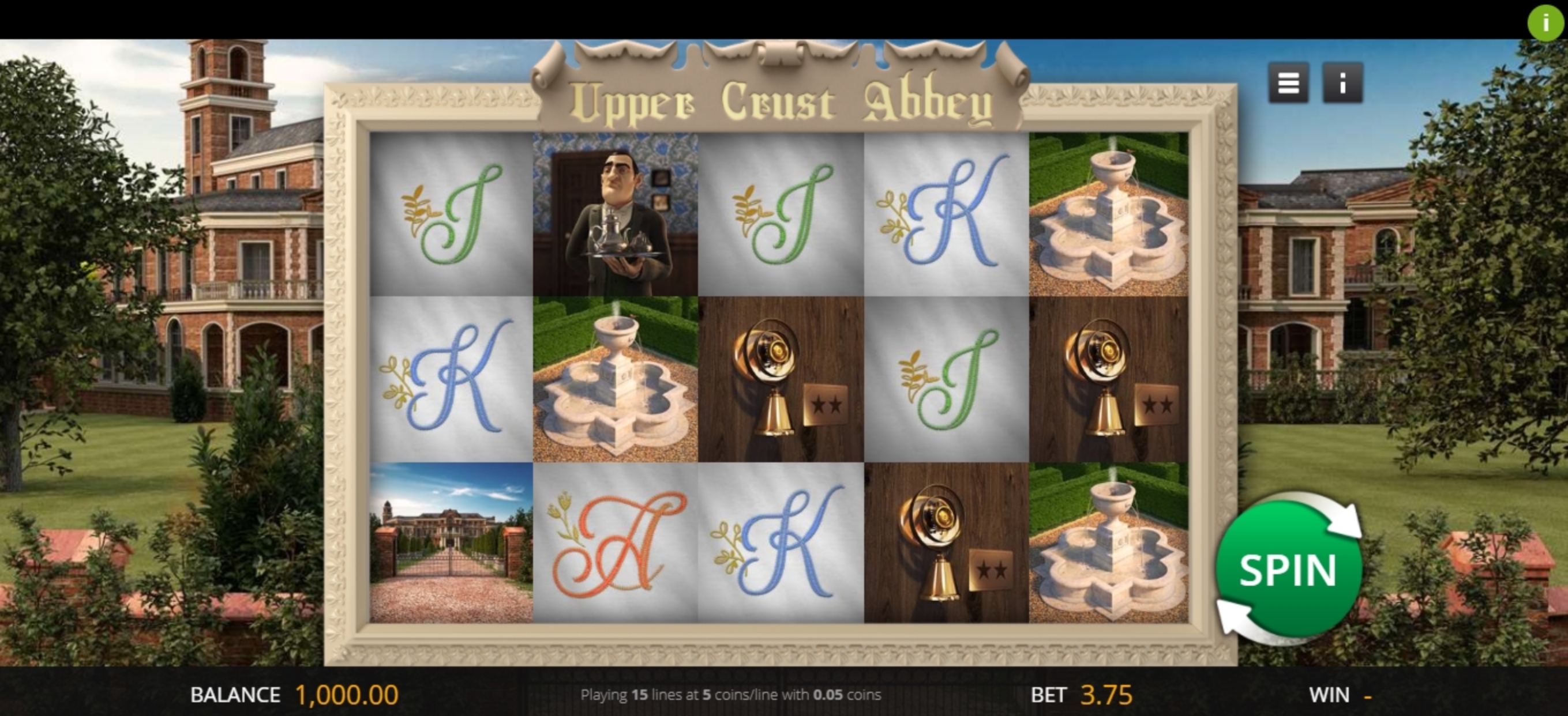 Reels in Upper Crust Abbey Slot Game by Genii