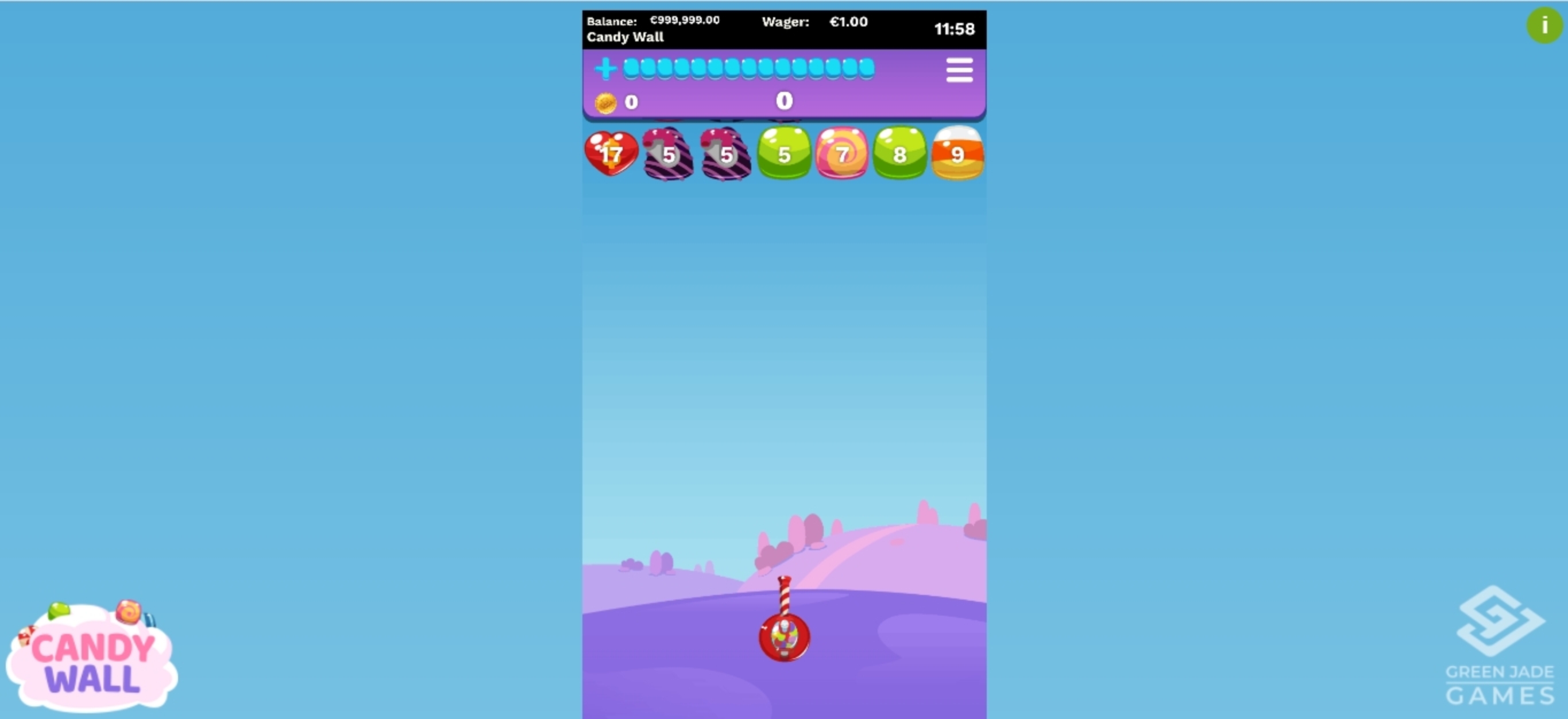 Reels in Candy Wall Slot Game by Green Jade Games