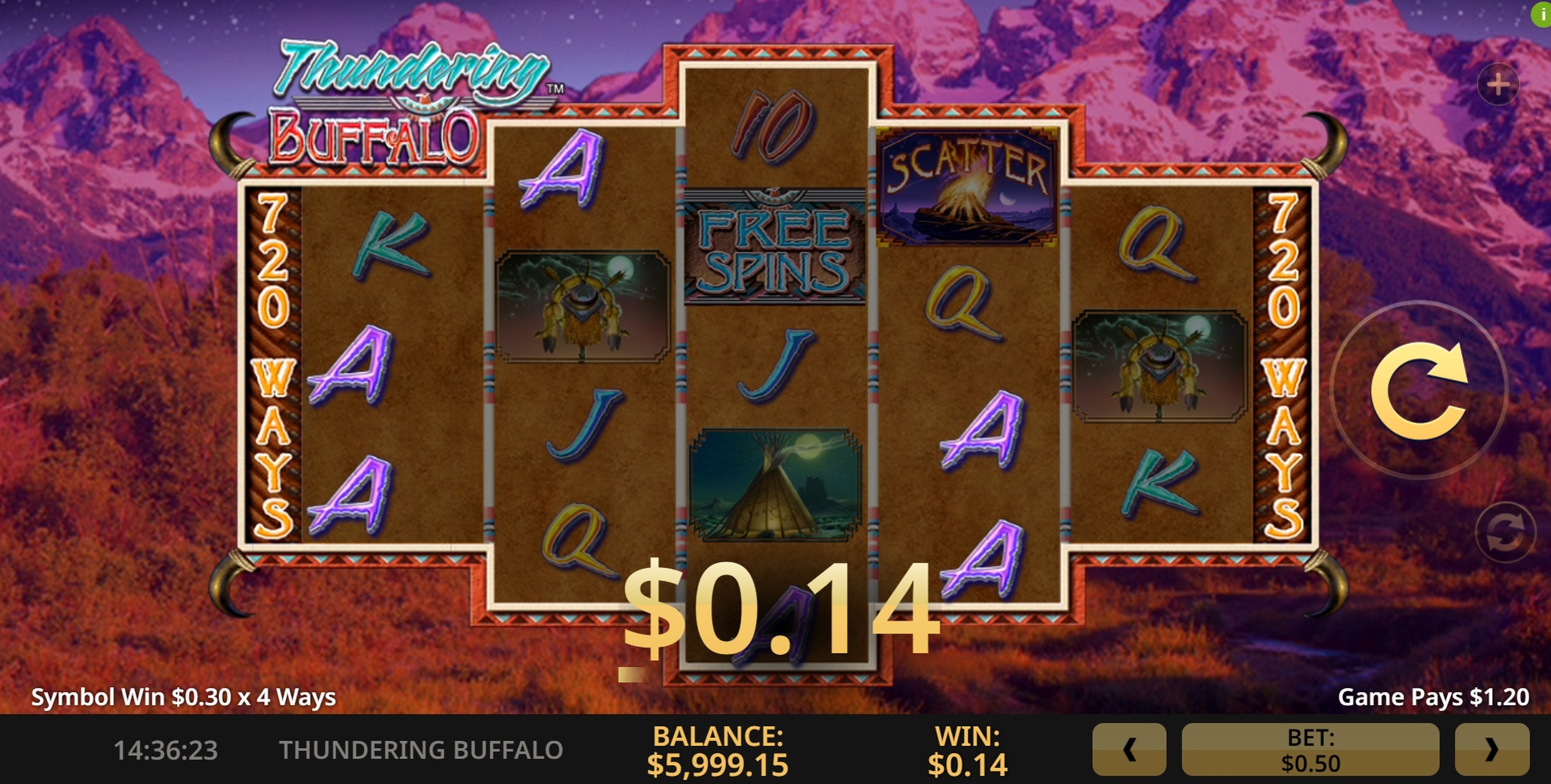 Win Money in Thundering Buffalo Free Slot Game by High 5 Games