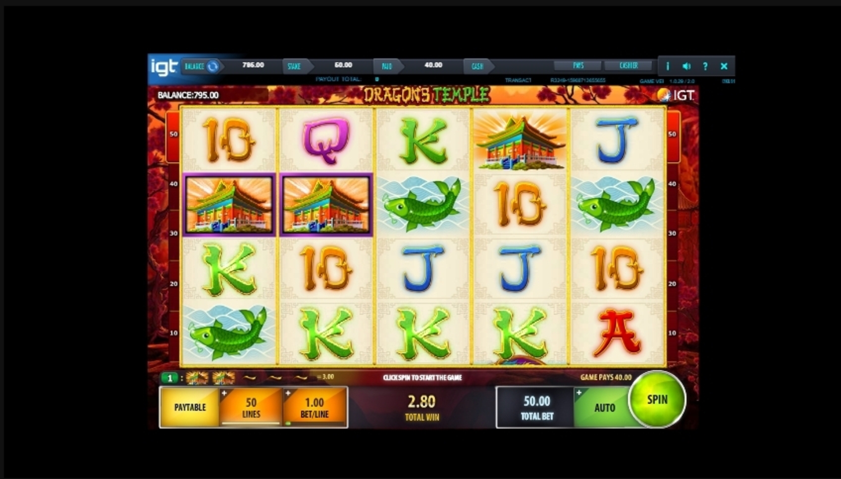 Win Money in Dragon's Temple Free Slot Game by IGT