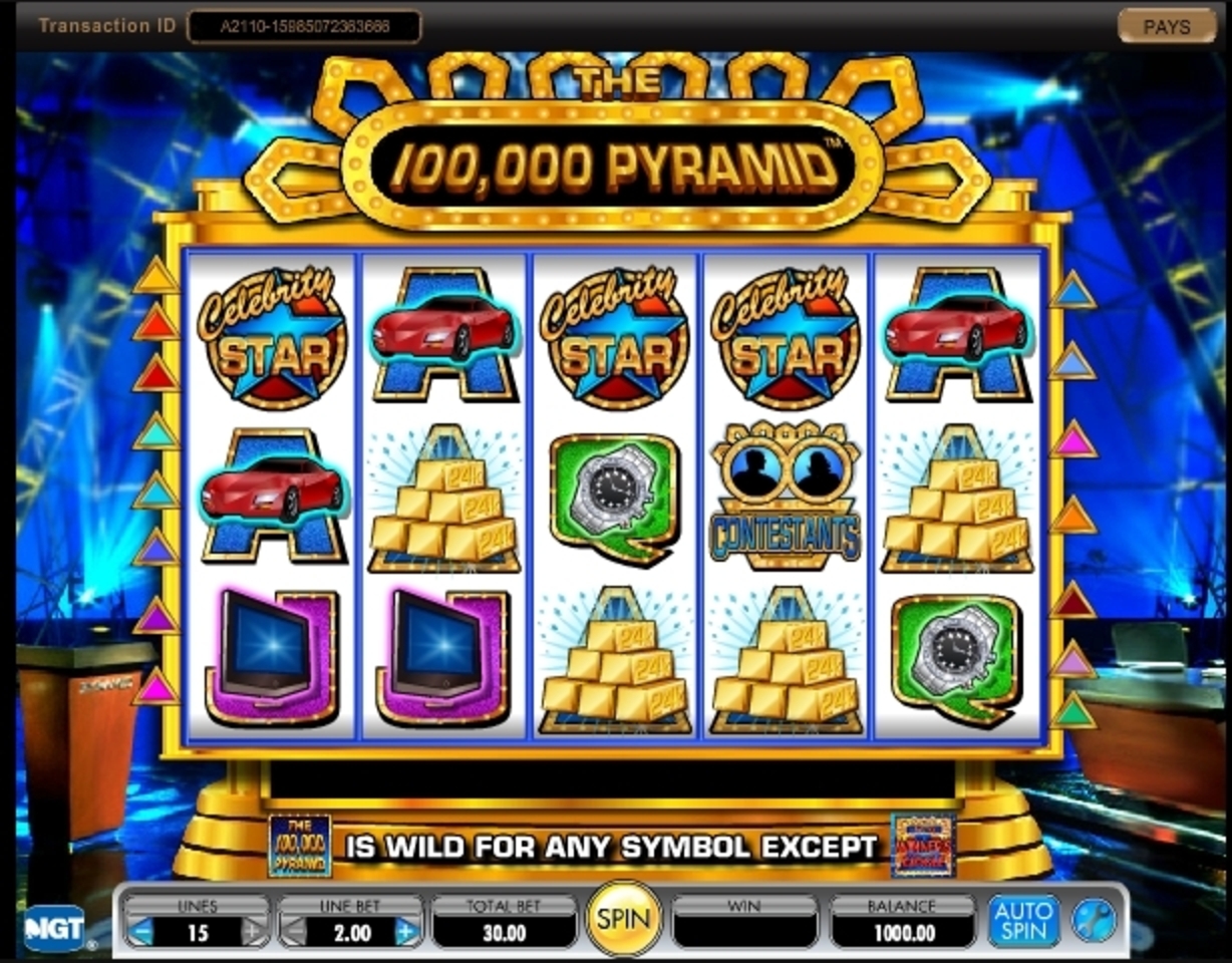 Reels in The 100,000 Pyramid Slot Game by IGT
